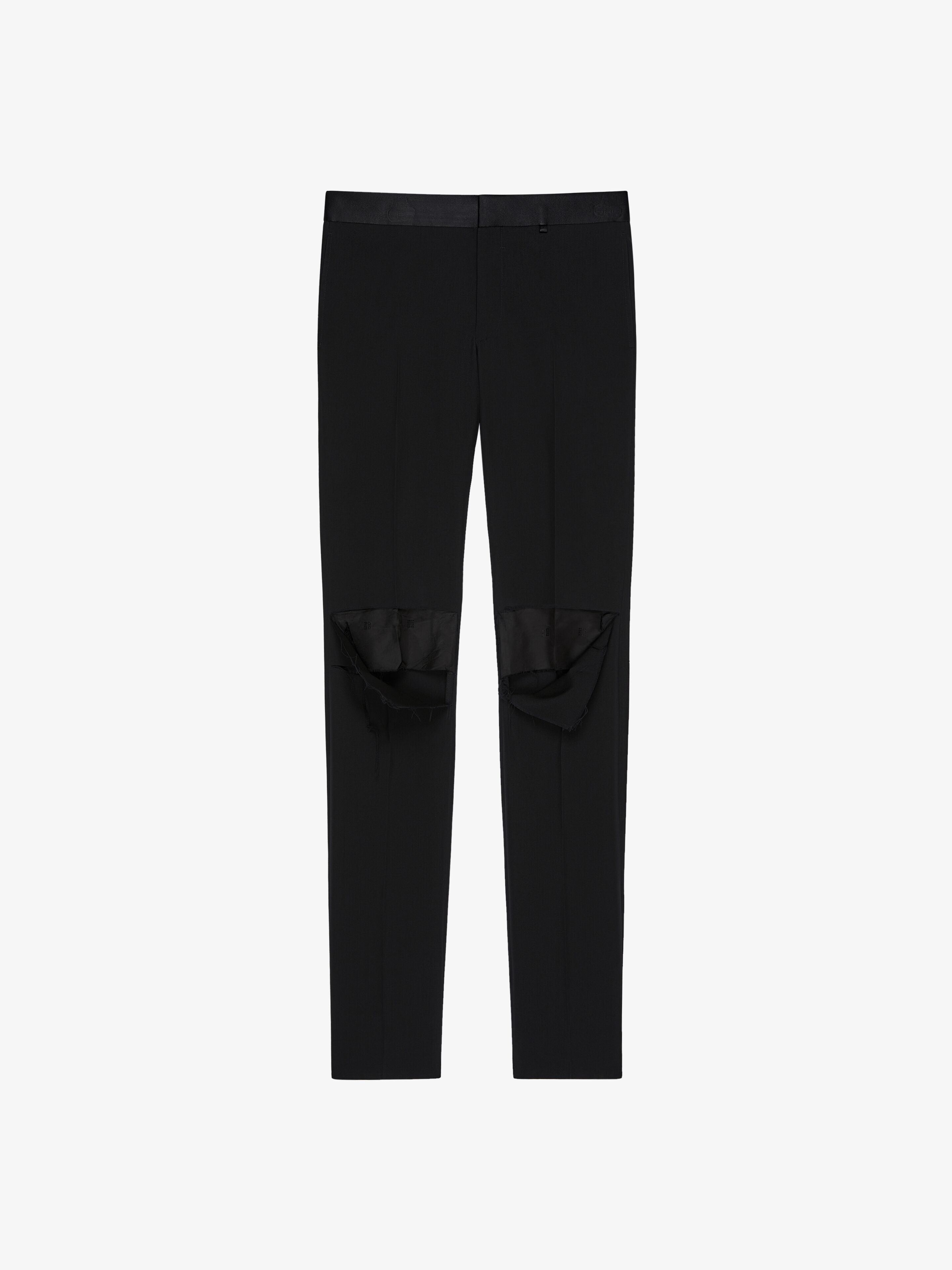 SLIM FIT RIPPED PANTS IN WOOL - 1