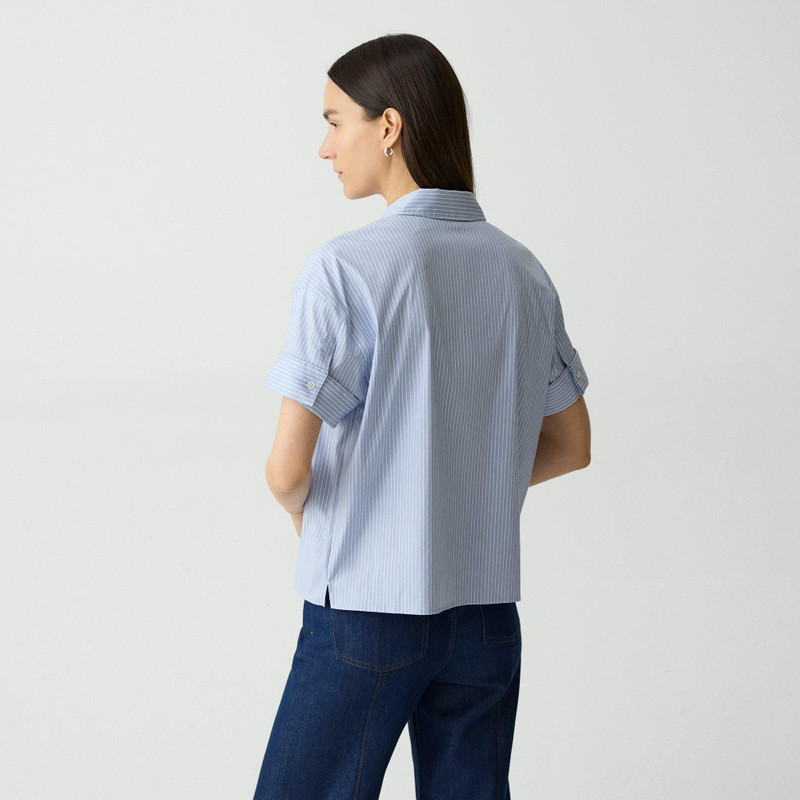 Cuffed Shirt in Striped Cotton-Blend 4