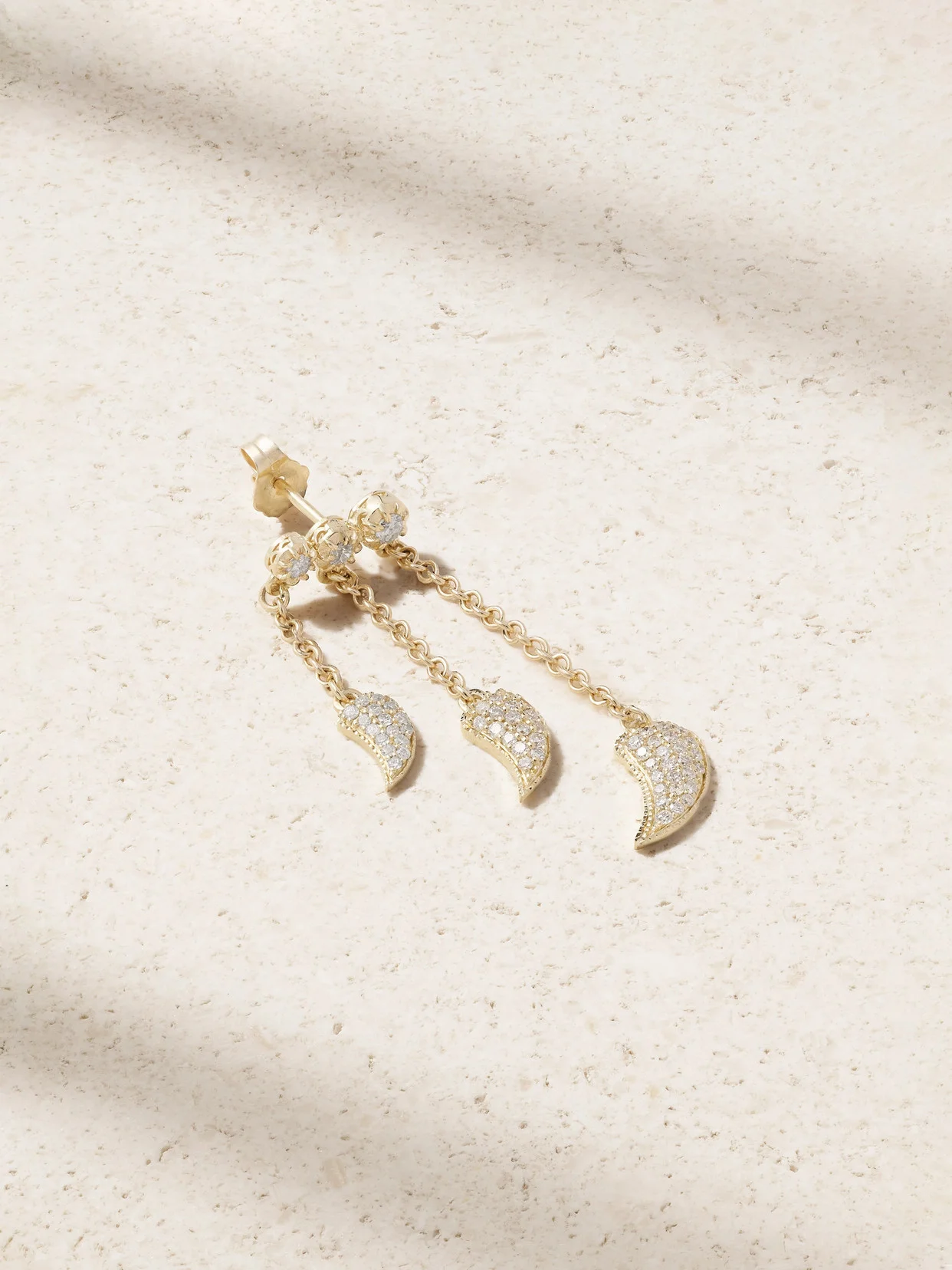 Triple Sophia 14-karat Gold Diamond Single Earring - 1