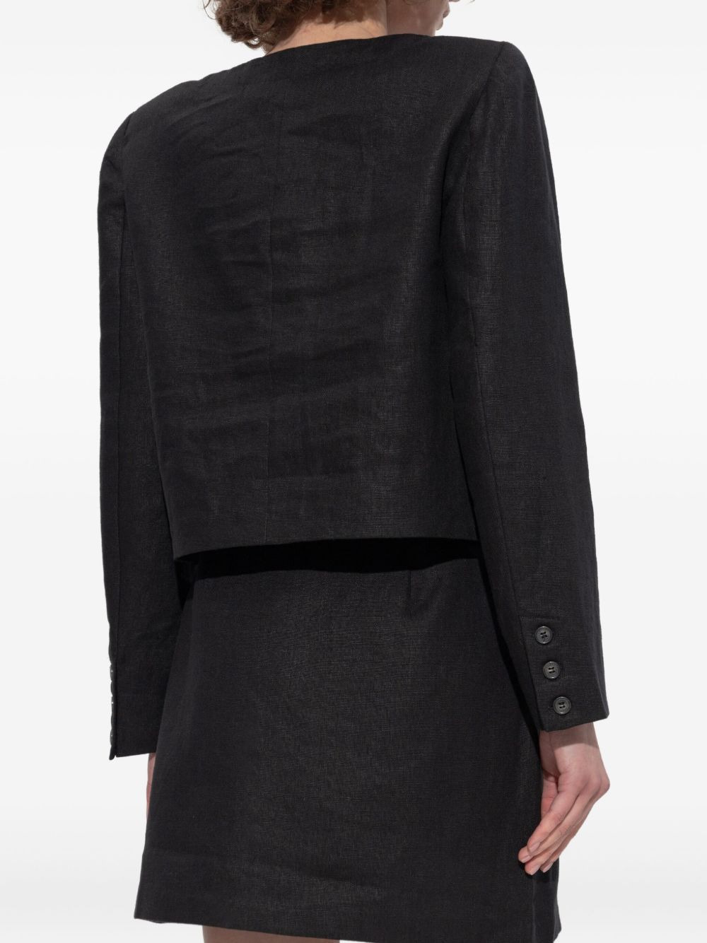 Emma button-front linen jacket - 4
