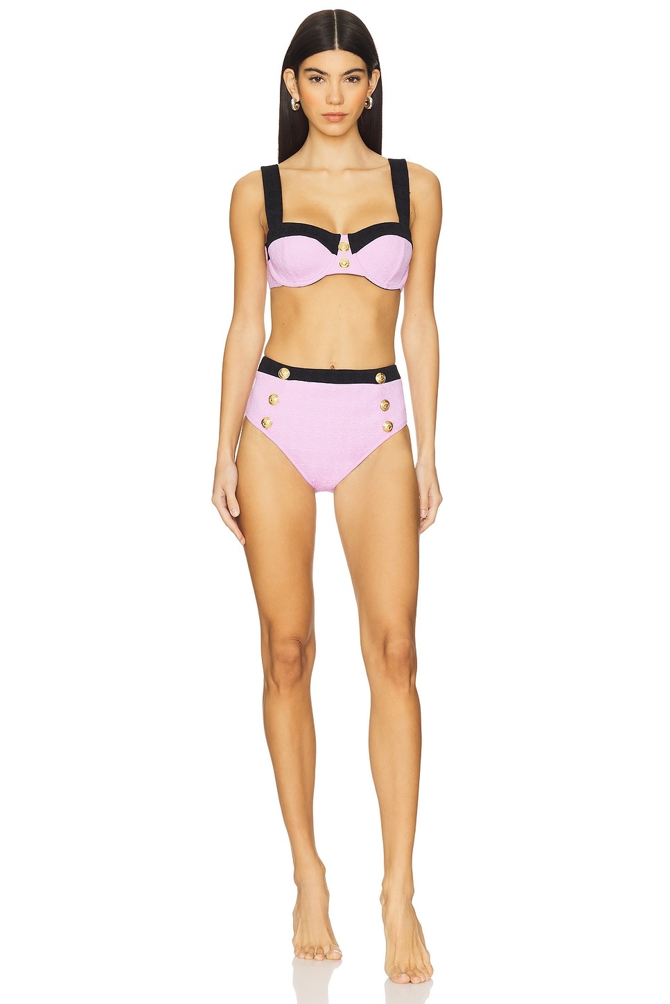 Vanessa Colorblock Chic High Waisted Bikini Bottom - 4