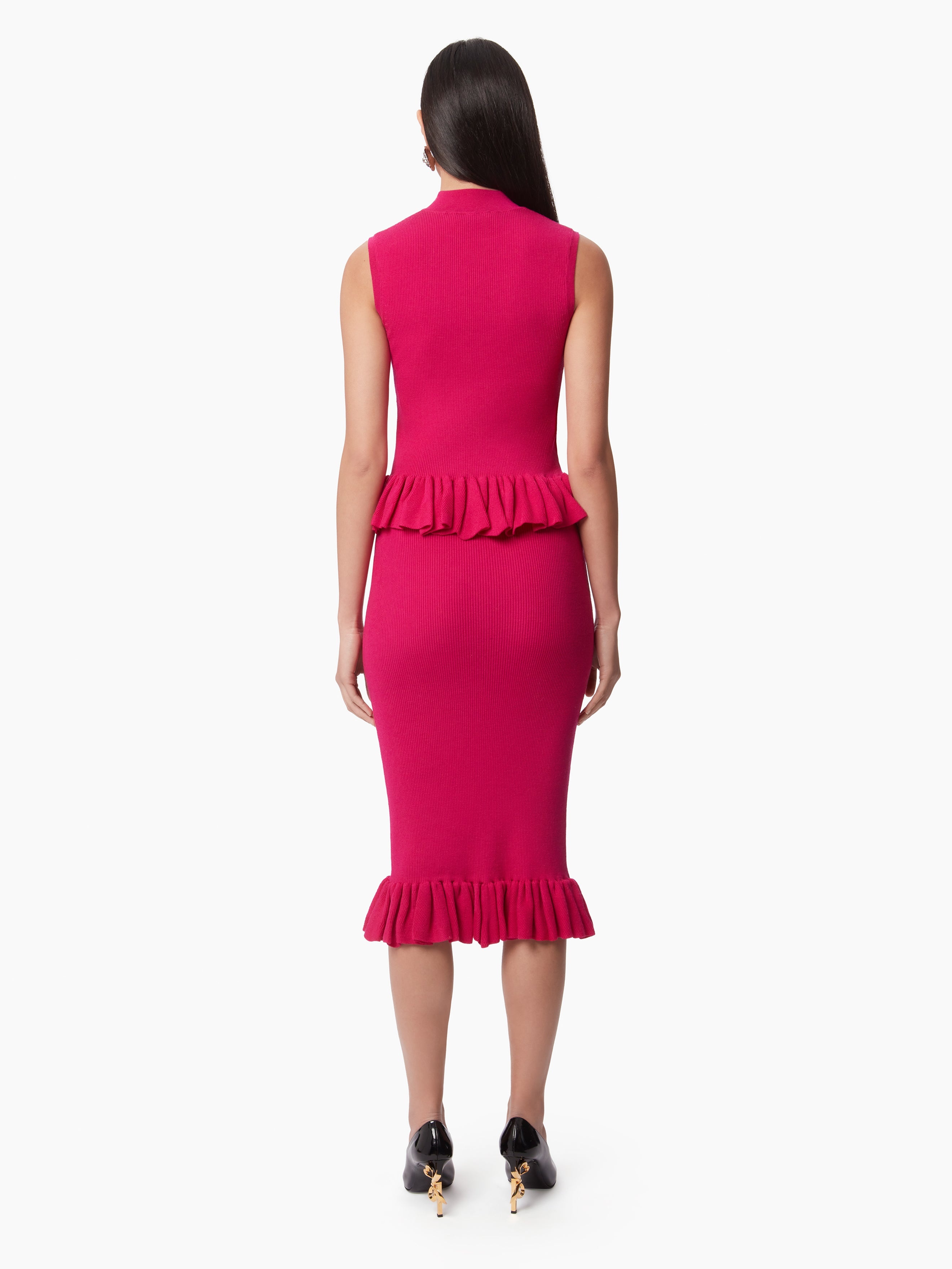 MIDI SKIRT WITH RUFFLED PEPLUM - 4