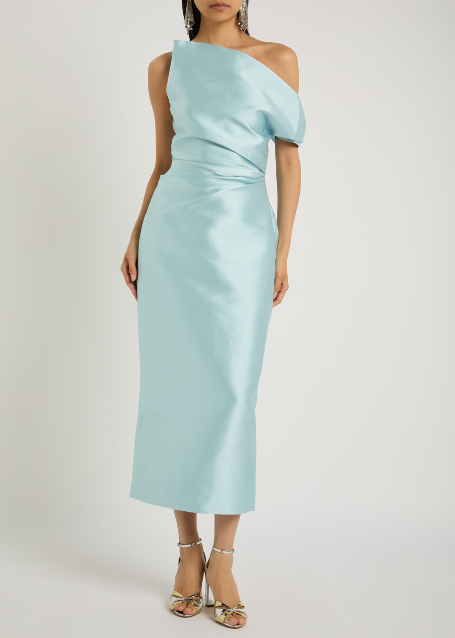 Solace London Ellison One-shoulder Faille Midi Dress - 4