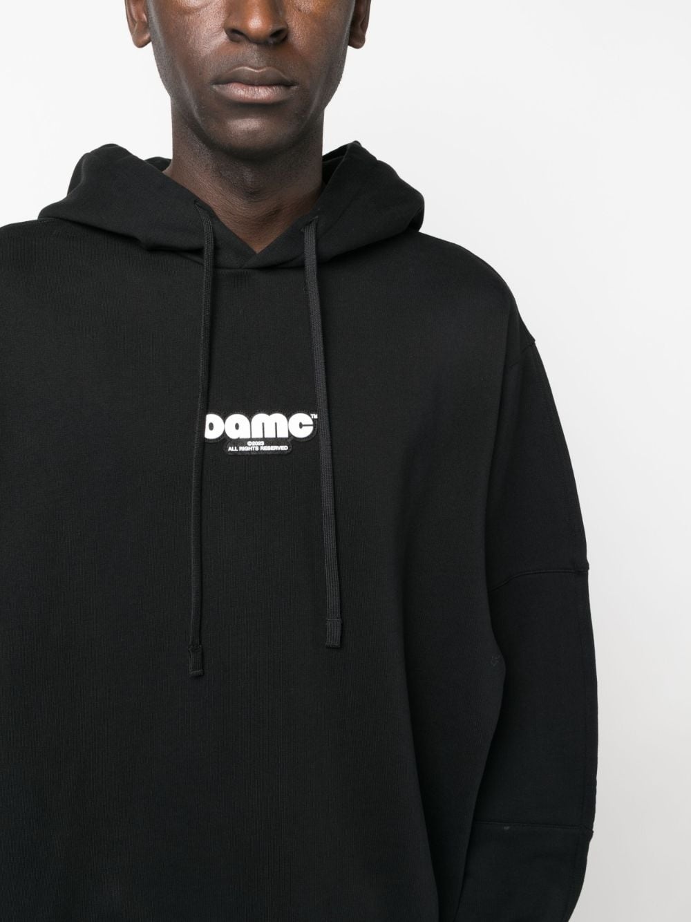 logo-patch cotton hoodie - 5