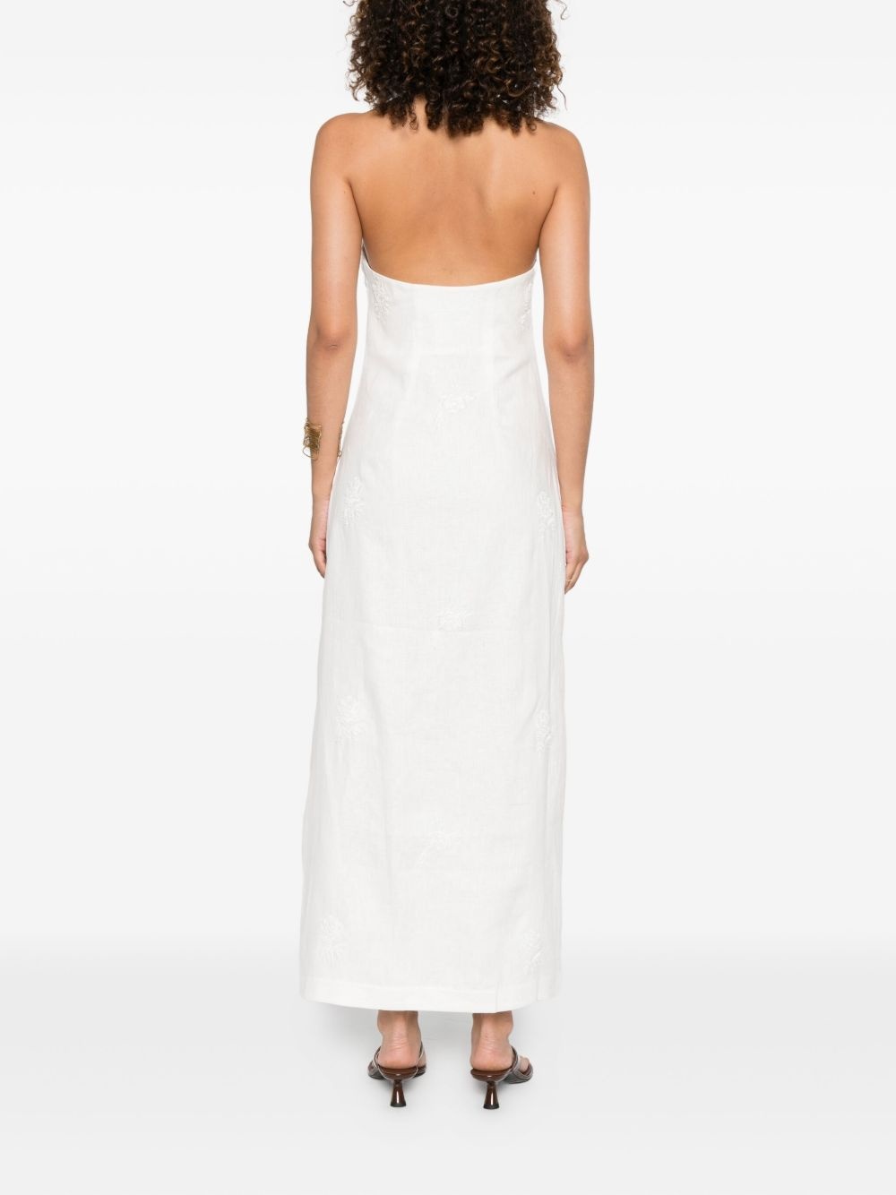 halterneck embroidered dress - 4