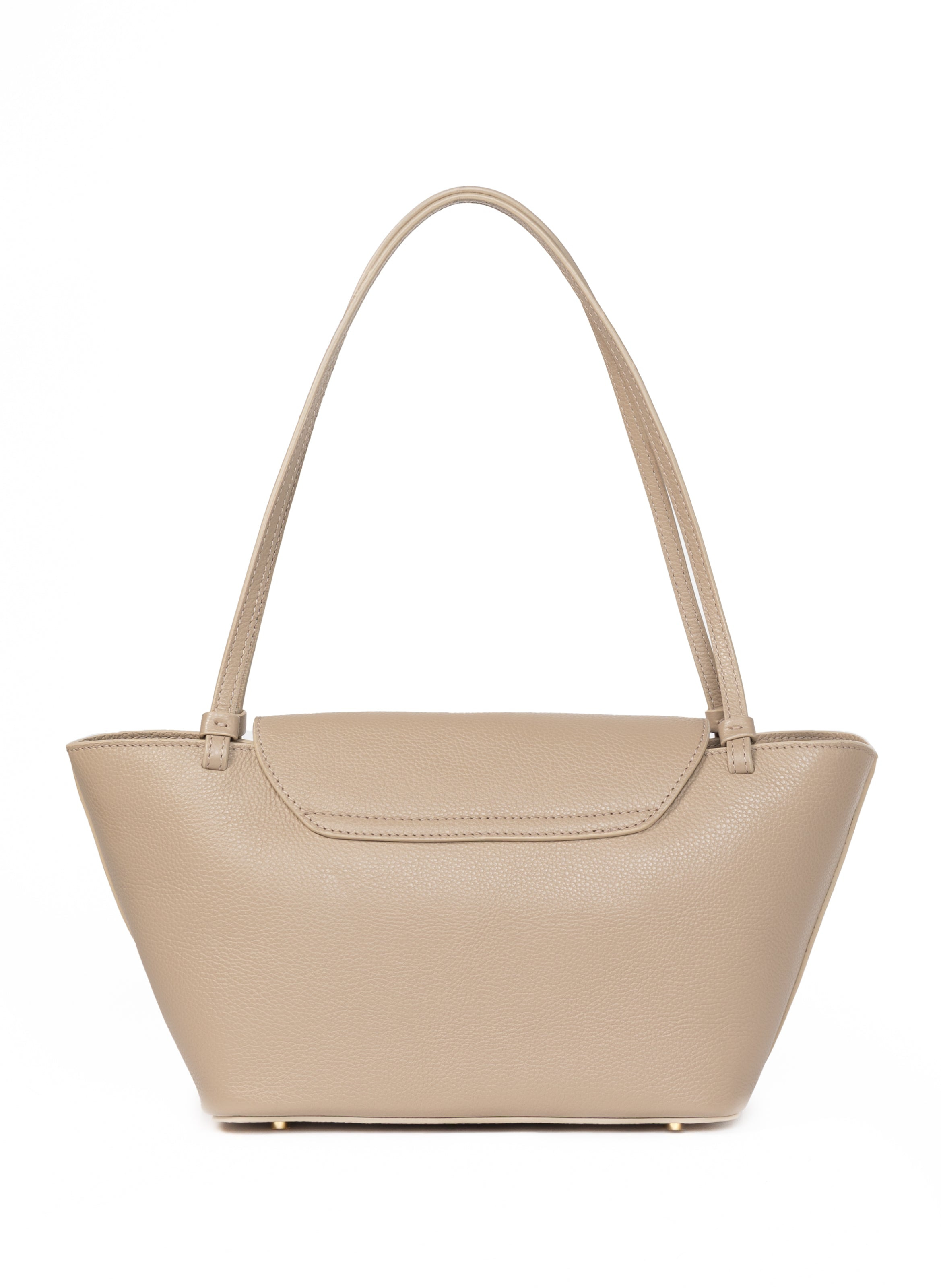 Courrier Tote Pebbled Leather Taupe - 4