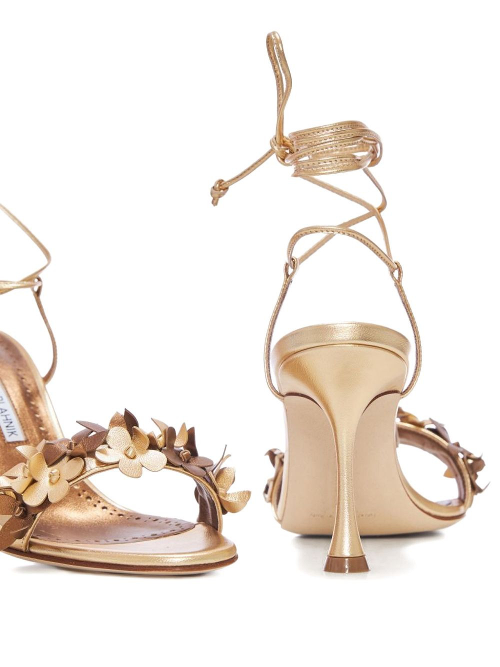 90mm Anista flower-embellished lace-up sandals - 3