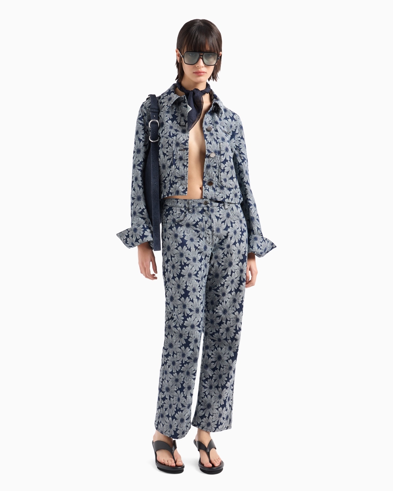 ASV DENIM JACKET WITH ALL-OVER JACQUARD DAISIES FROM THE PEACE CAPSULE COLLECTION - 2