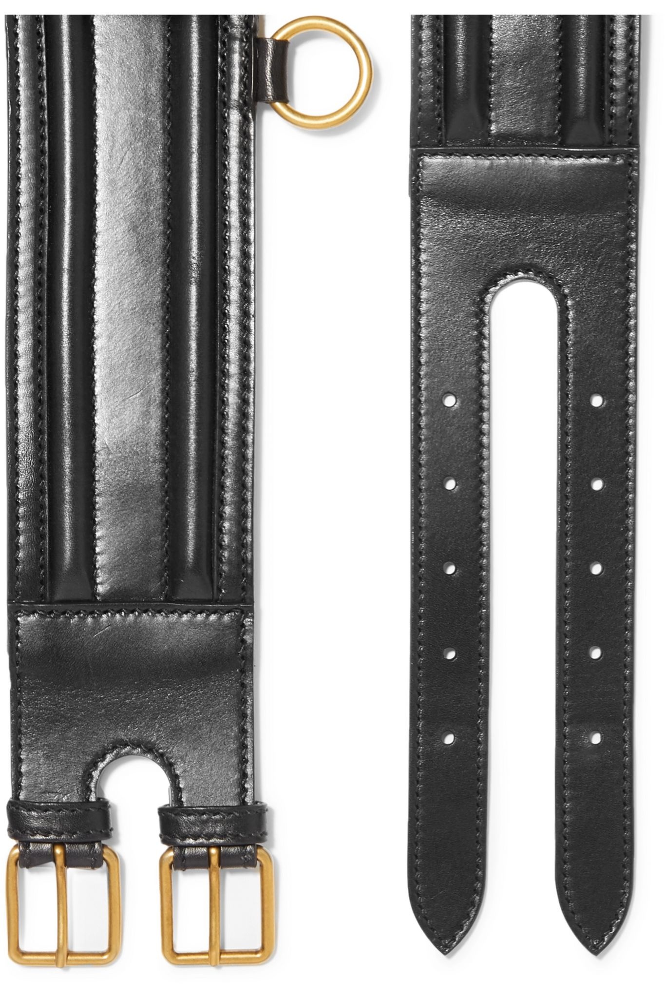 Buckle-detailed leather corset belt - 4