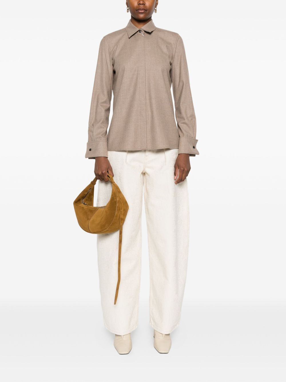 button-cuff cashmere shirt - 2