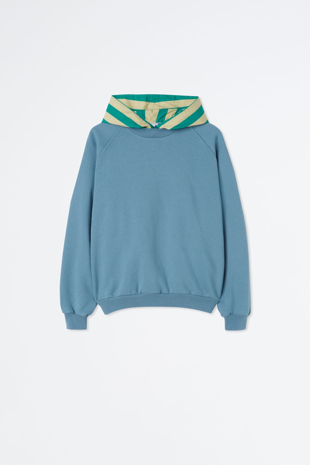 LIGHT BLUE HOODIE WITH STRIPED DETAIL - 1