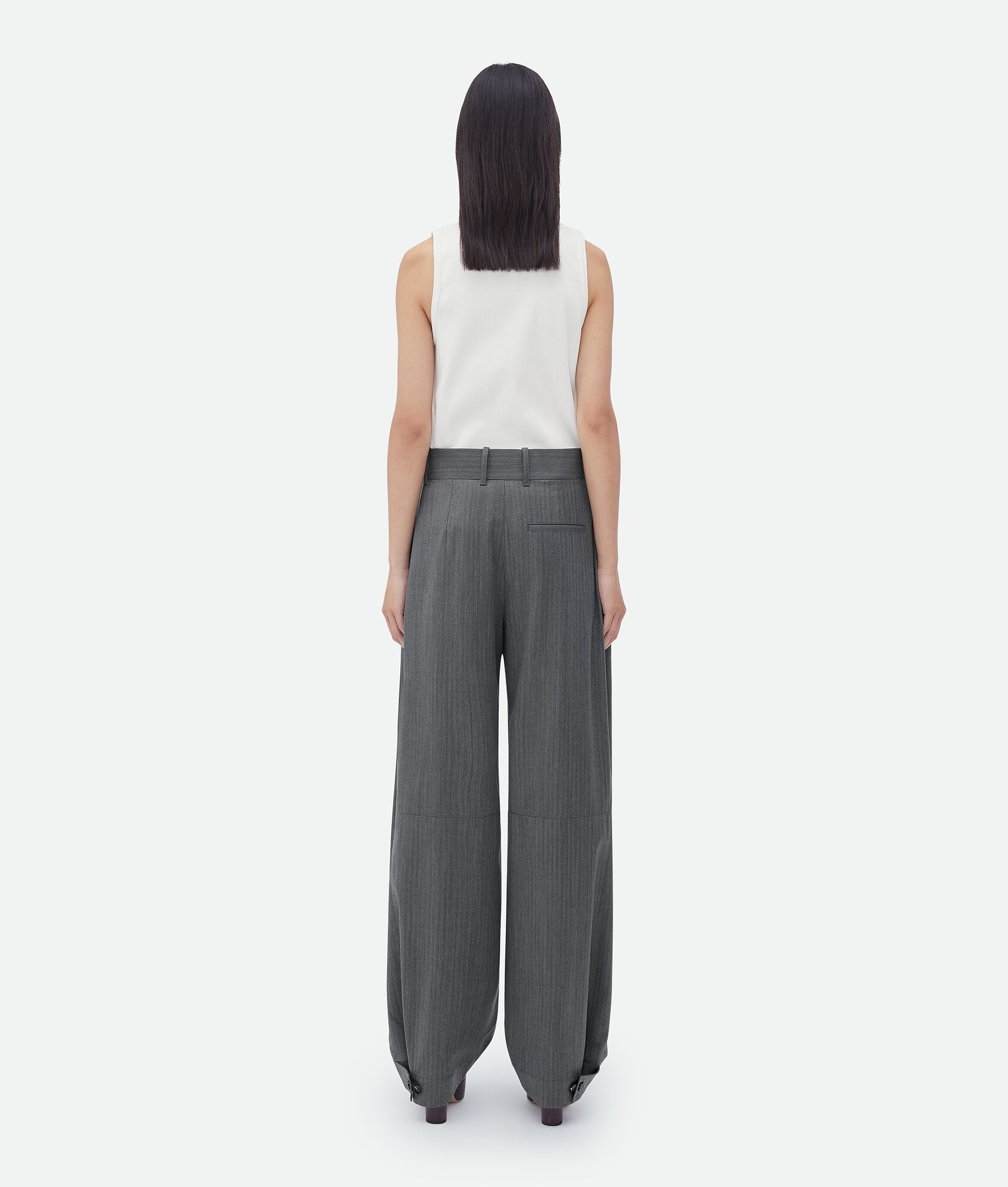 wide leg wool pants - 3