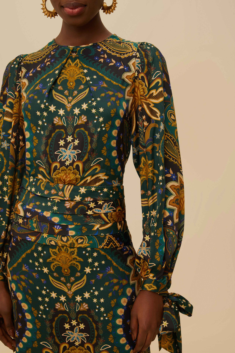 FARM RIO Black Jaipur Lenzing™ Ecovero™ Viscose Maxi Dress outlook