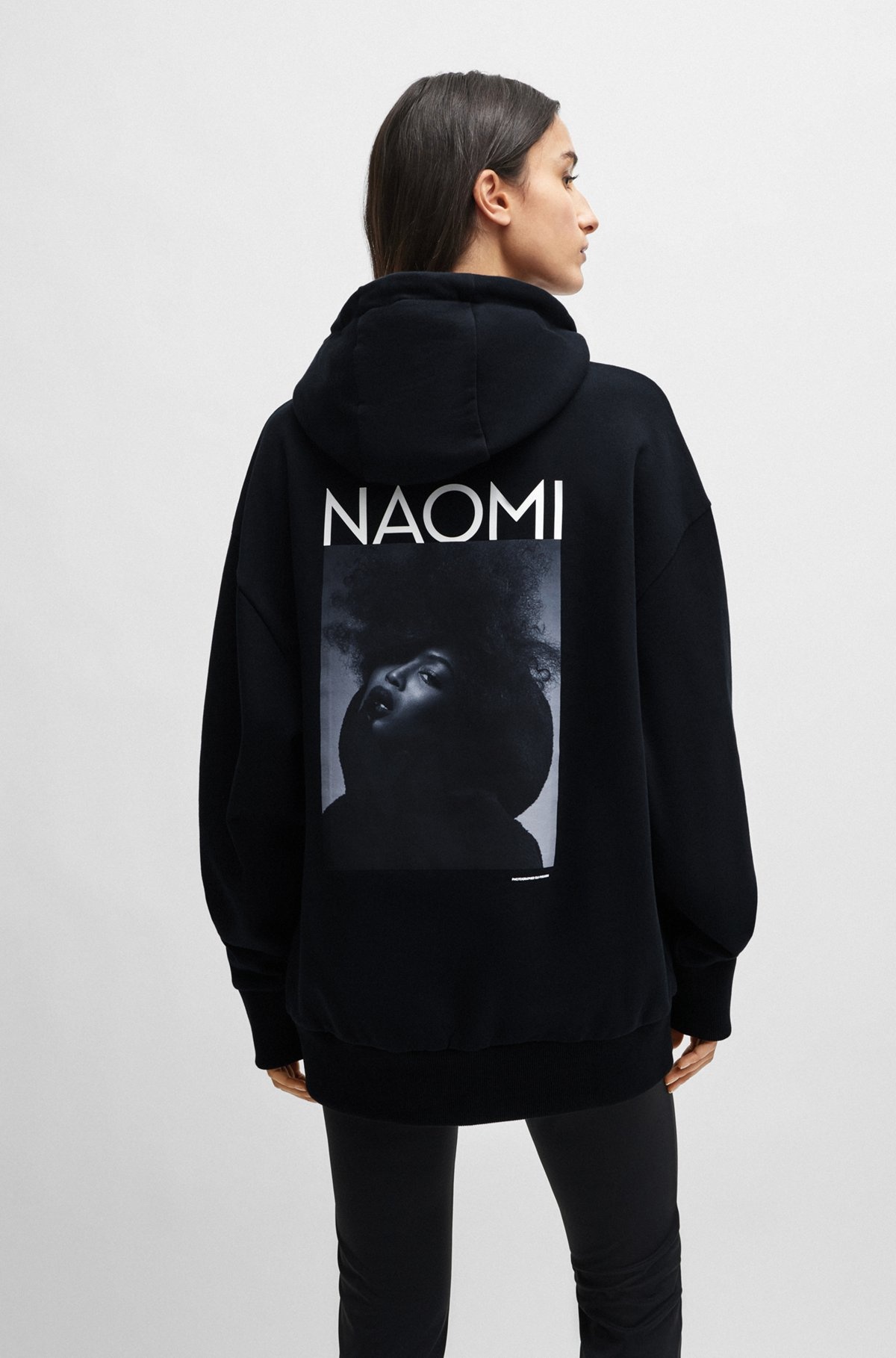 NAOMI X BOSS COTTON-TERRY SWEATSHIRT WITH RIBBED TRIMS - 4