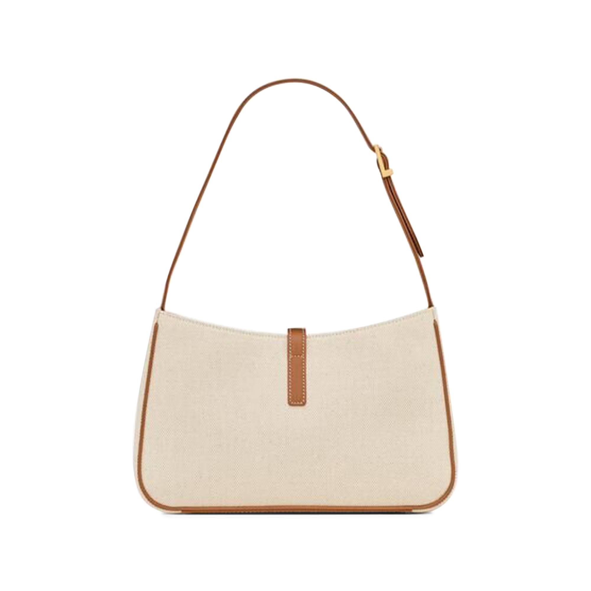 Saint Laurent Le 5 À 7 Canvas Shoulder Bag 'Grey/Brick' - 2
