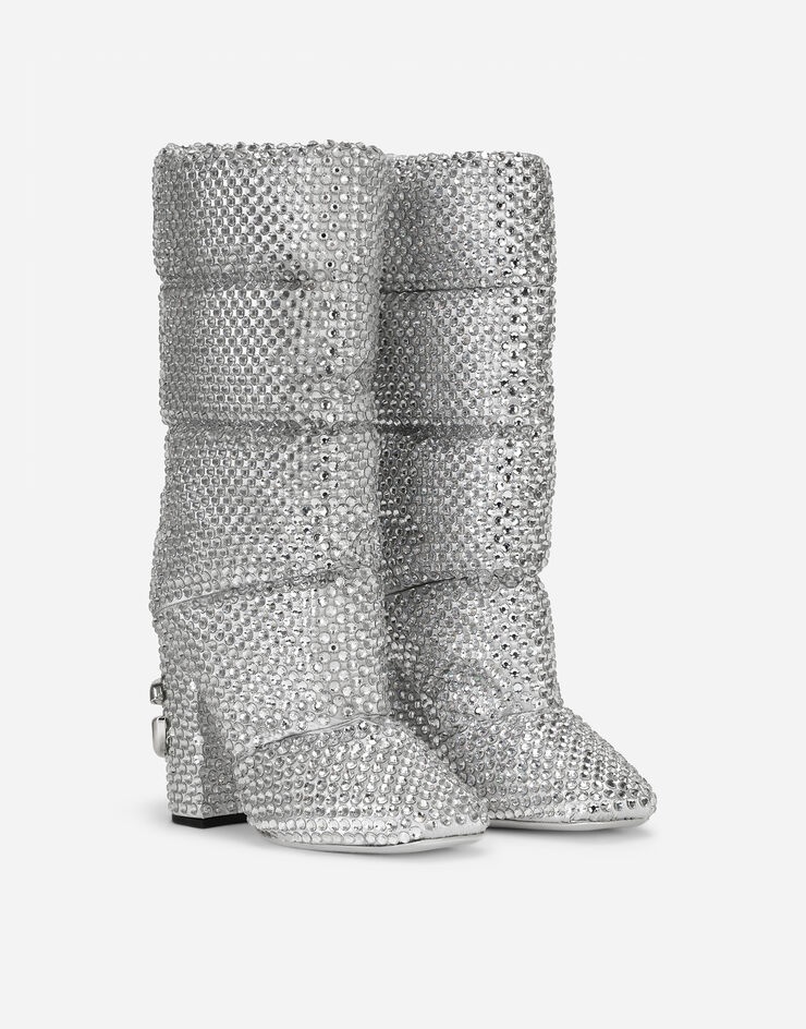 Padded nylon boots with fusible rhinestones - 2