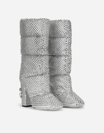 Dolce & Gabbana Padded nylon boots with fusible rhinestones outlook