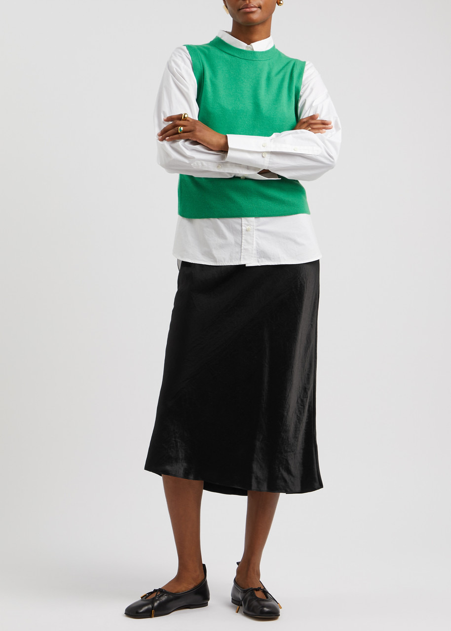 Hammered satin skirt - 9