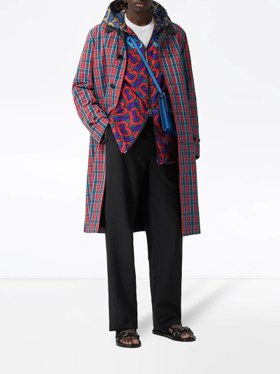 Burberry checked twill car coat outlook