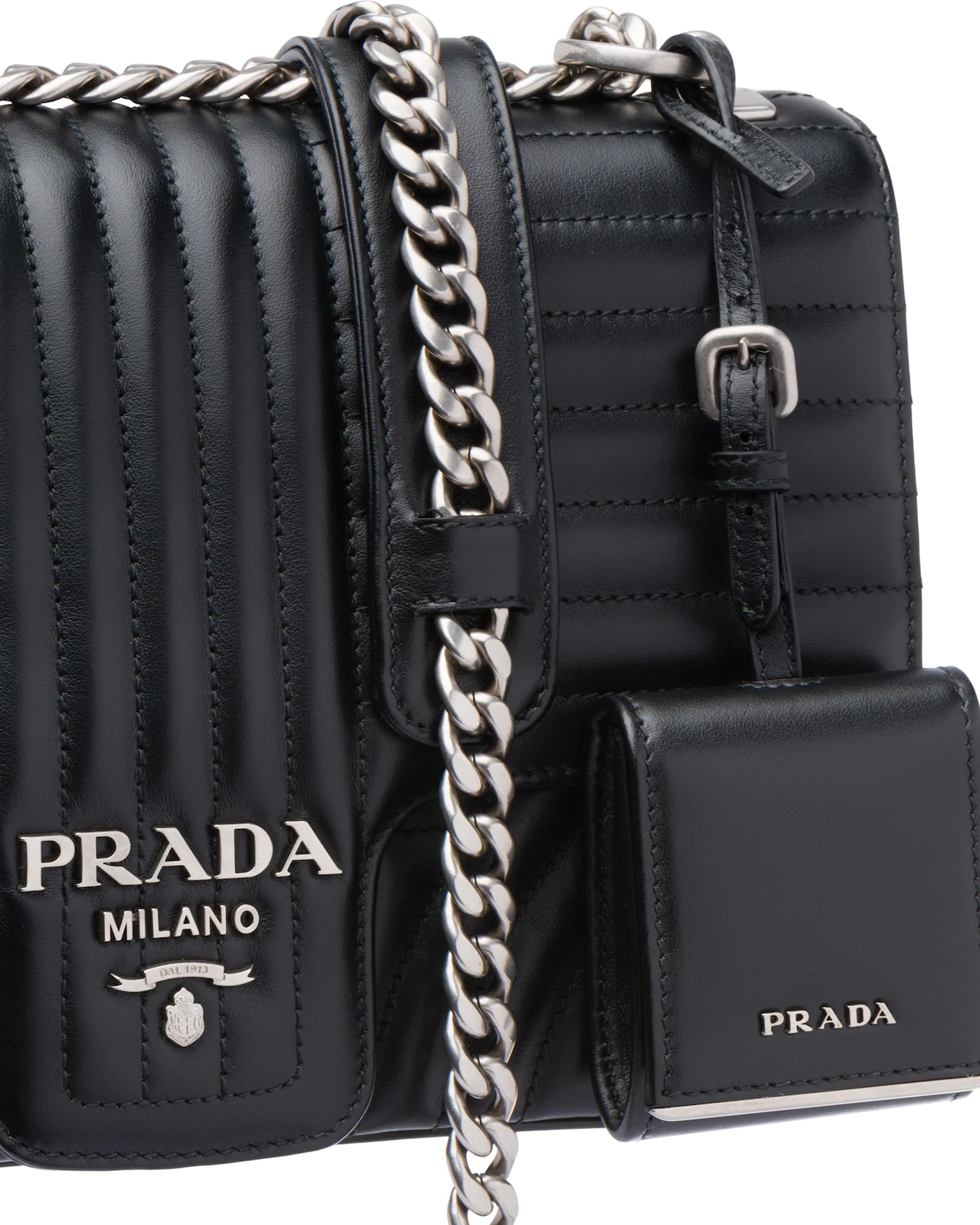 Large Leather Prada Diagramme Bag - 6