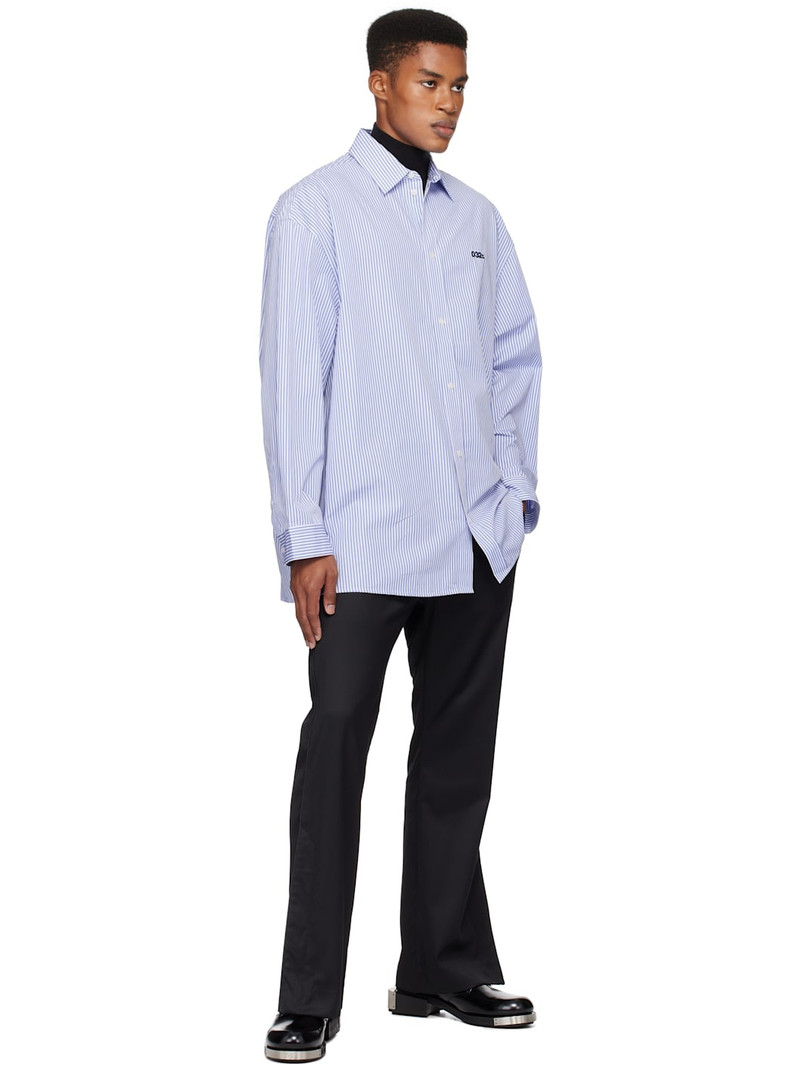 032c Blue & White Office Oversized Shirt outlook