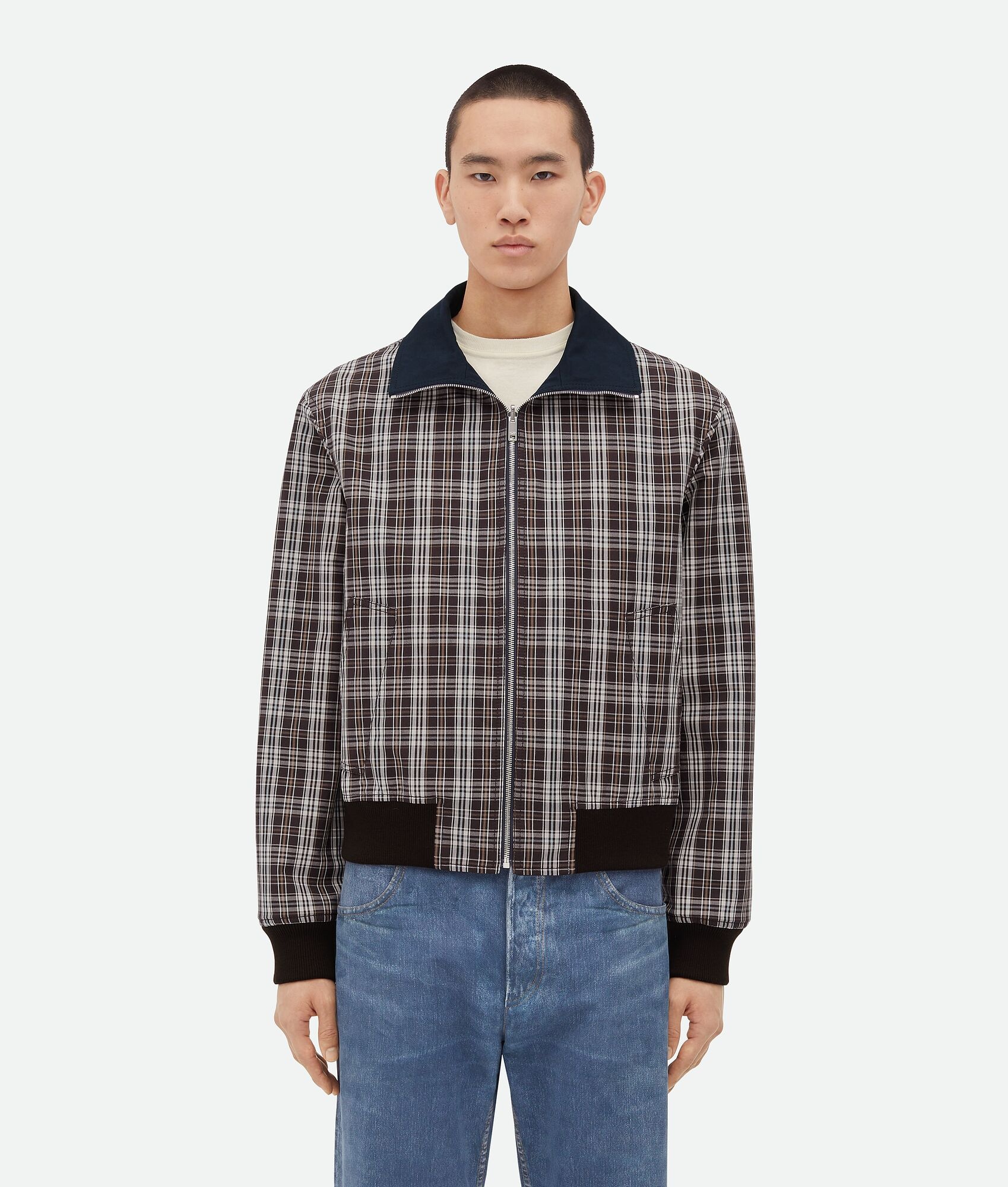 Checked Cotton Blouson - 4