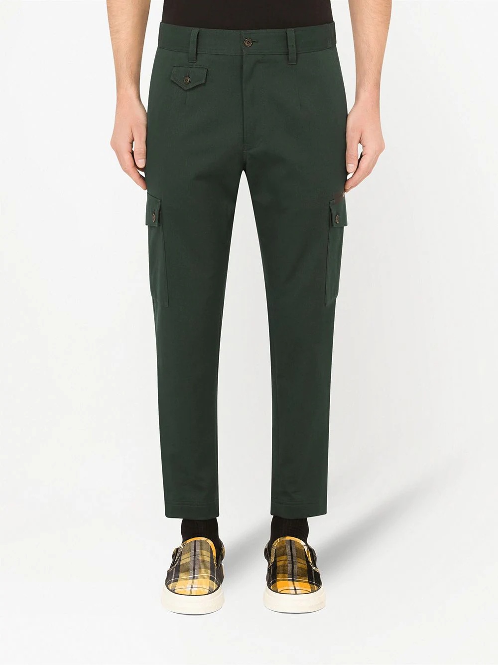 stretch-cotton cargo trousers - 3