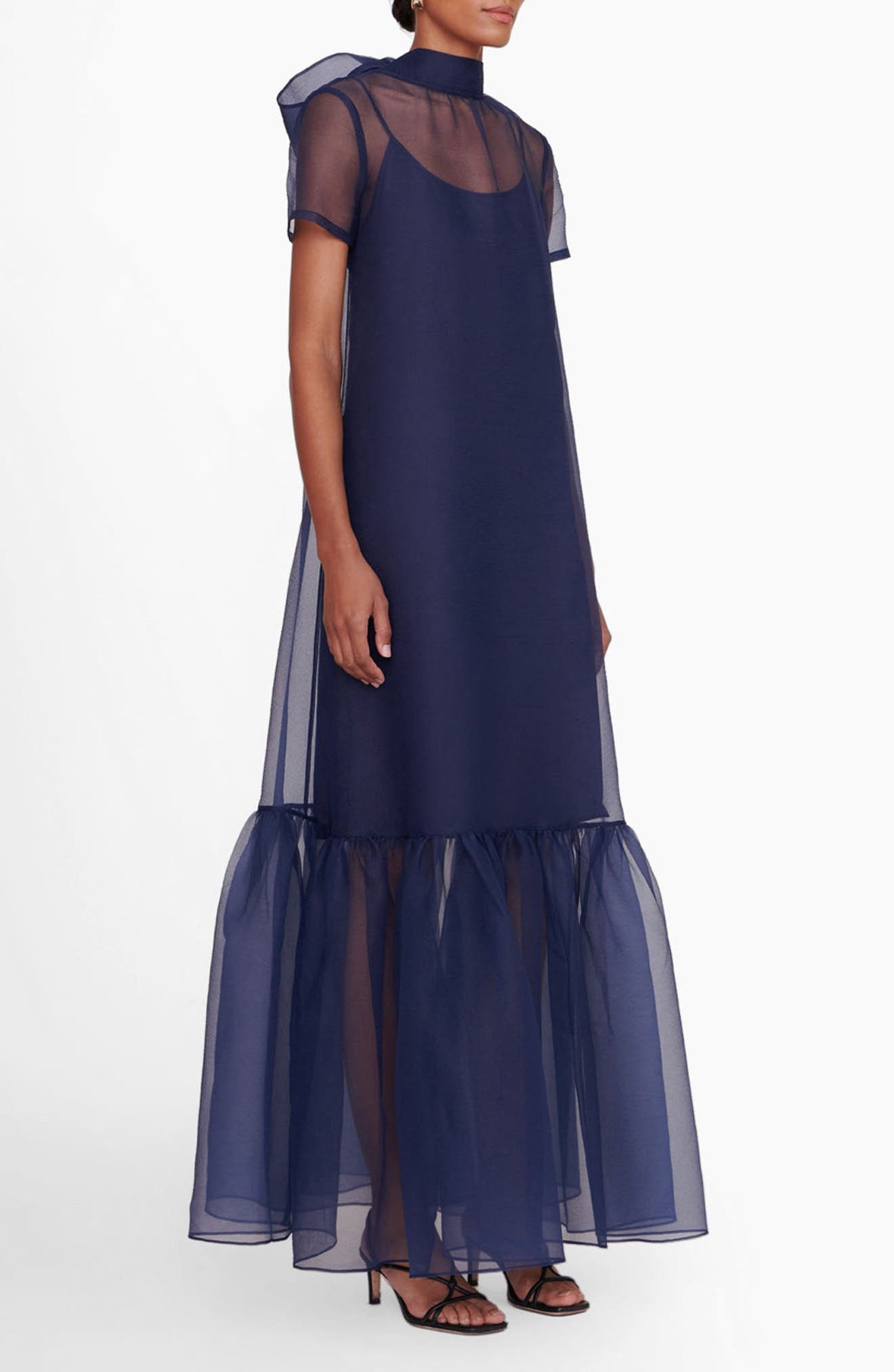 Calluna Ruffle Hem Organza Gown - 3