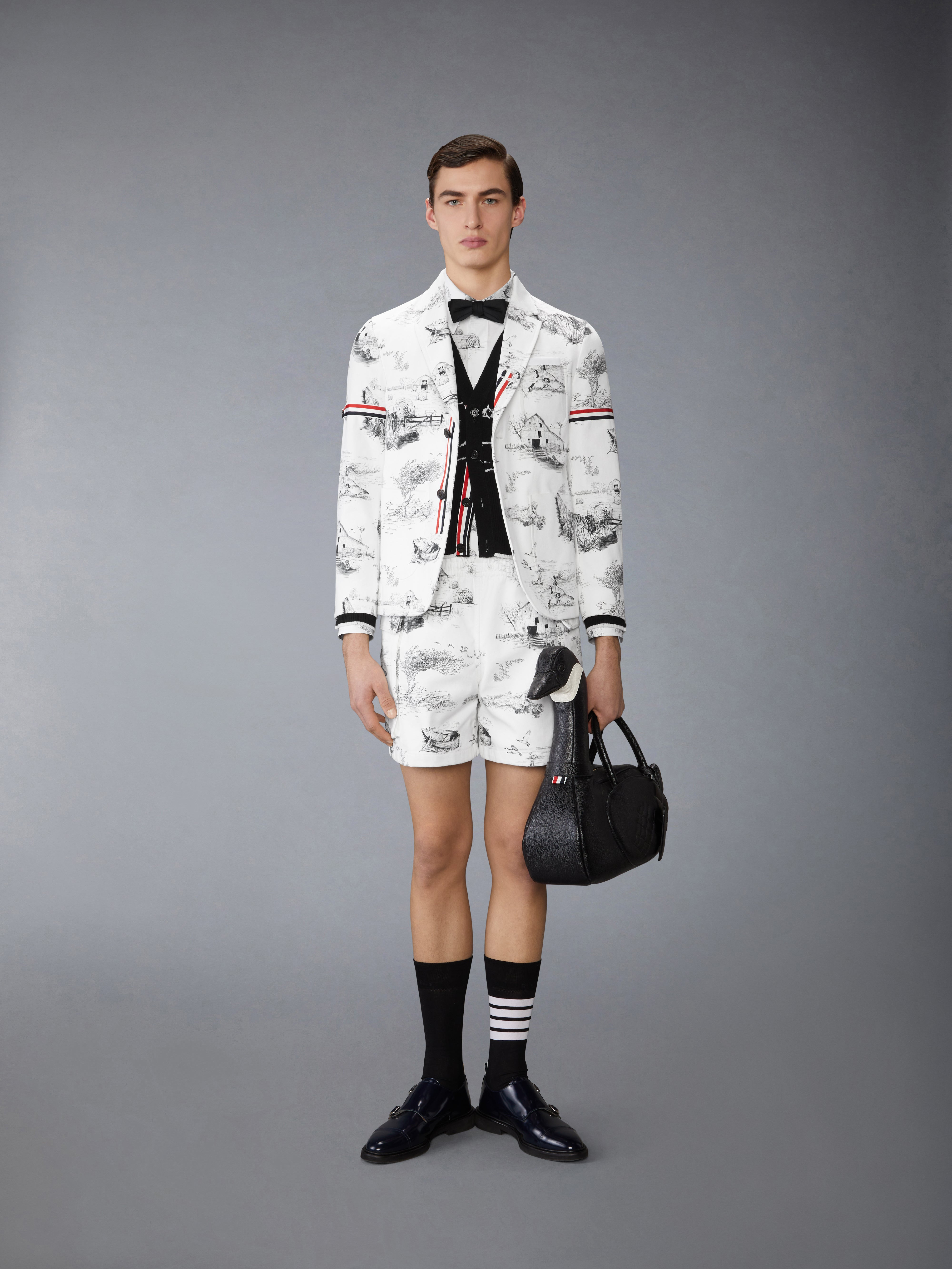SCENIC TOILE COTTON CANVAS UNCONSTRUCTED SPORTCOAT - 4