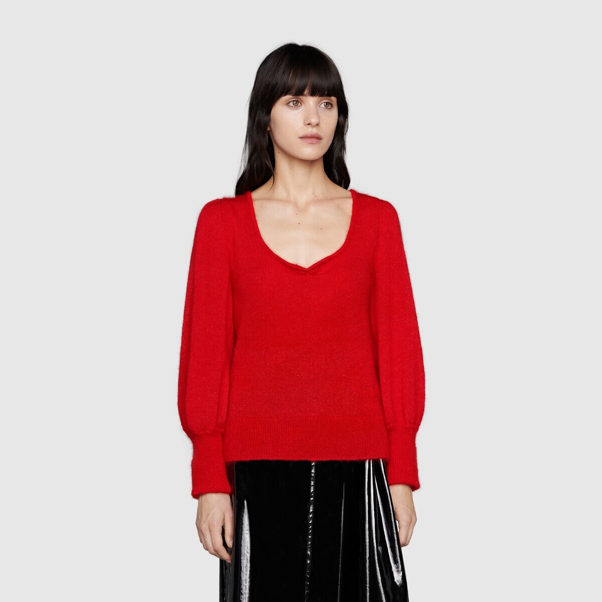 Silk mohair sweater with feathers - 5