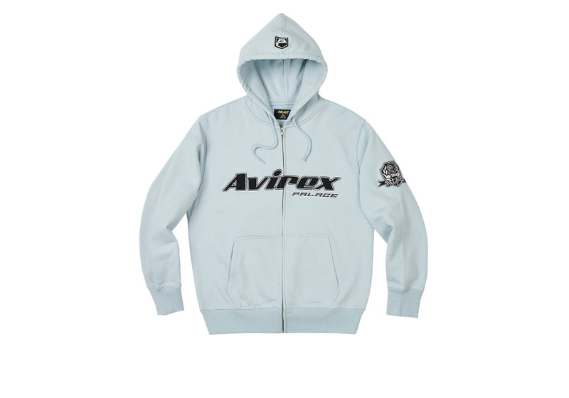 PALACE AVIREX ZIP HOOD CHILL BLUE - 1