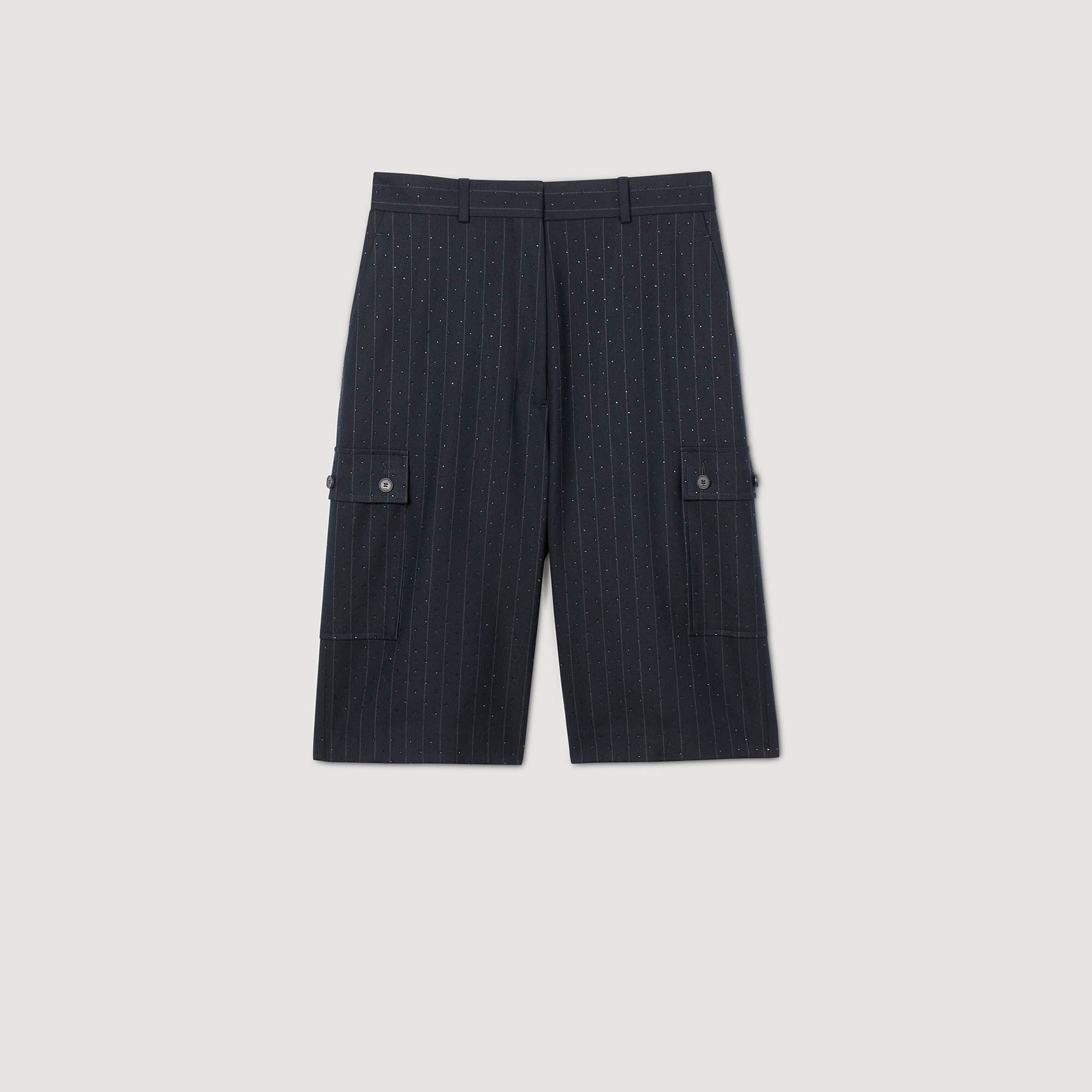 RHINESTONE STRIPED BERMUDA - 7