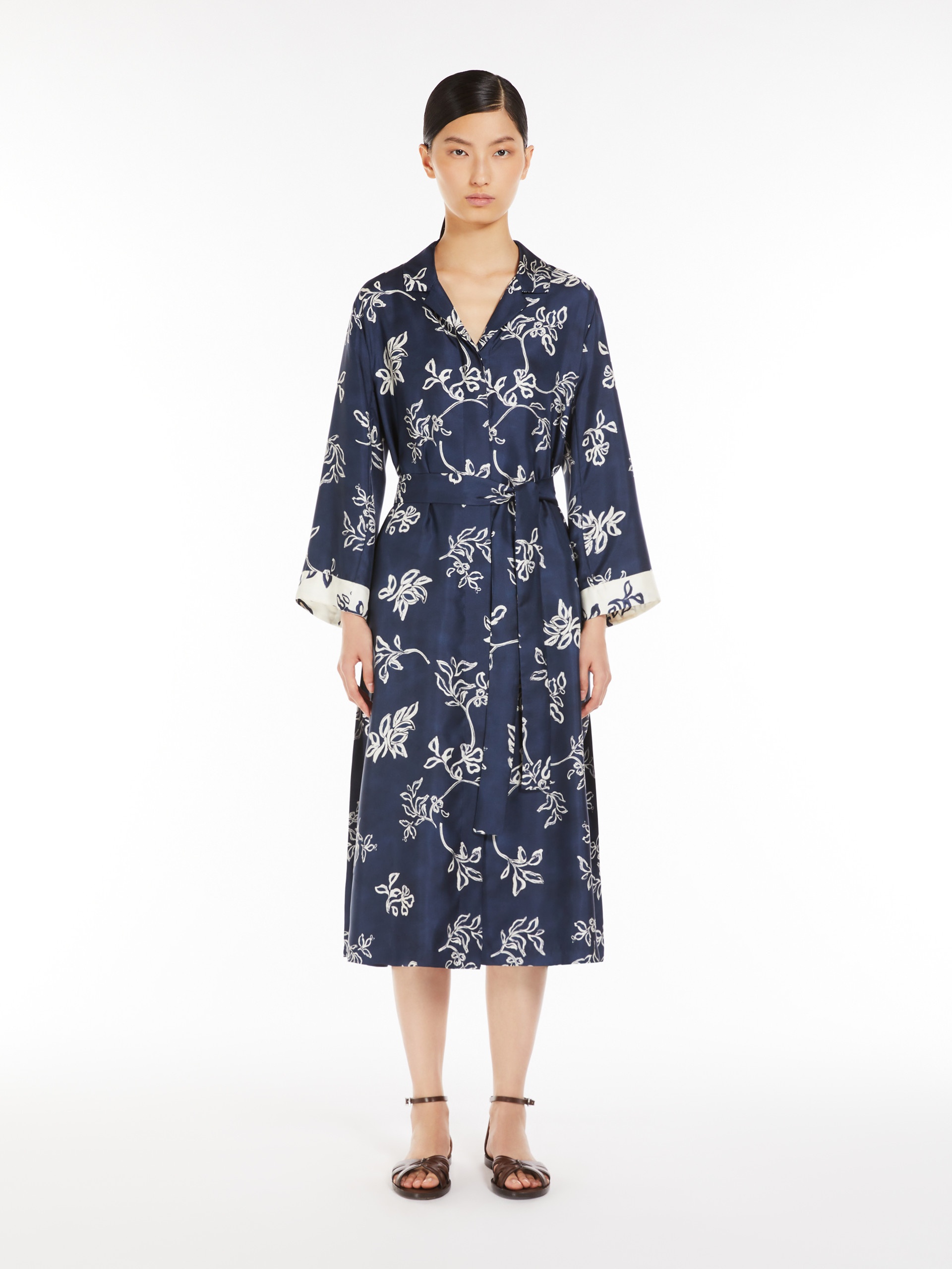 TIMEO Printed silk kaftan dress - 3