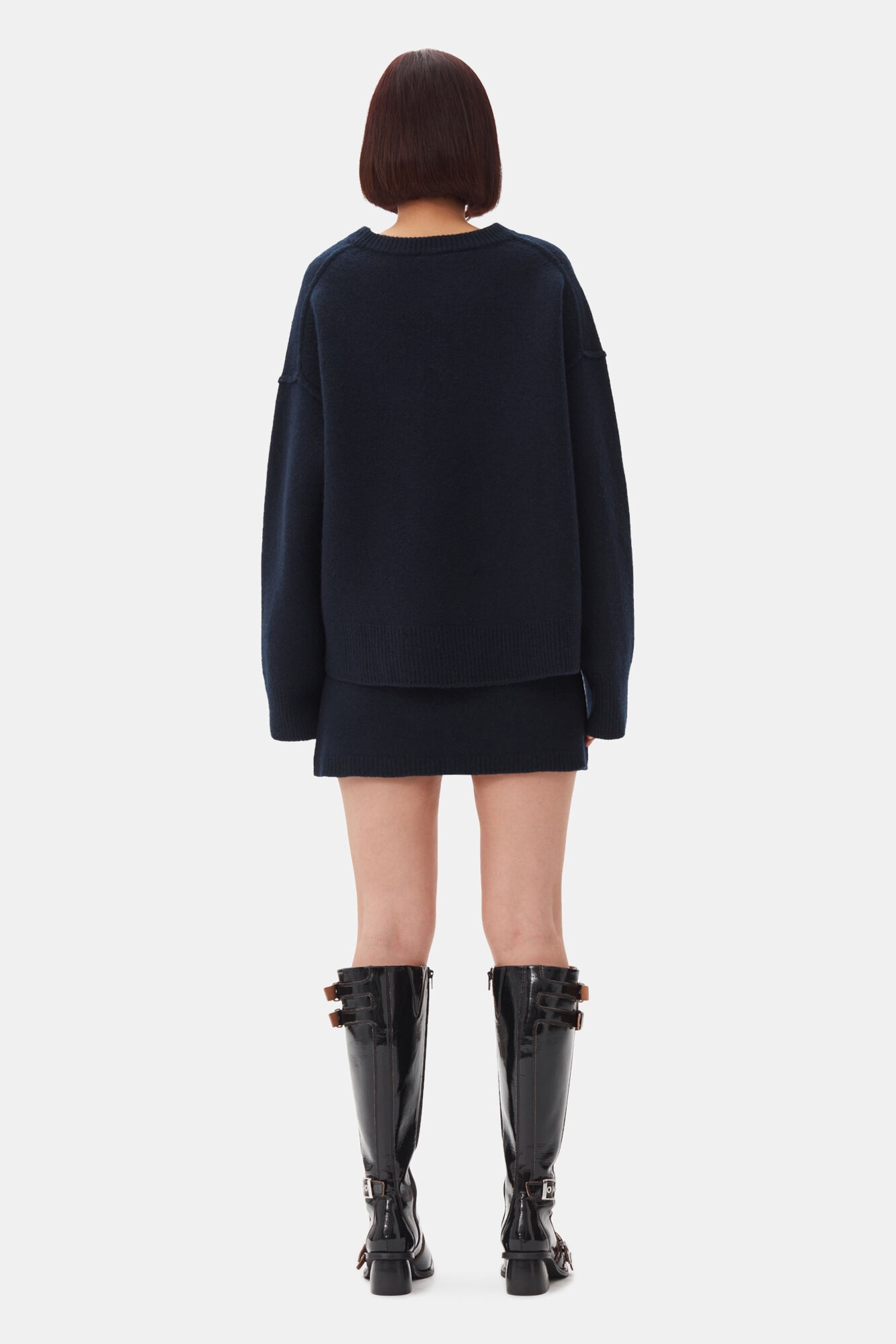 DARK BLUE MINI SKIRT - 4