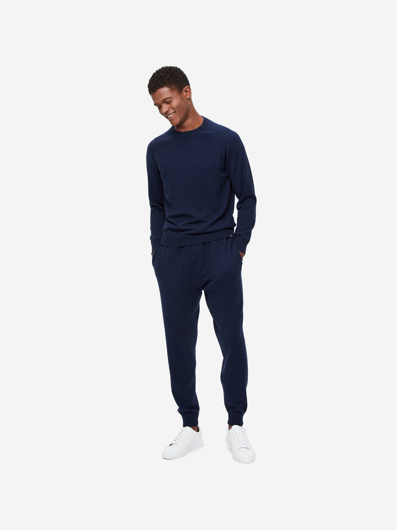 Derek Rose Men's Sweater Finley Cashmere Midnight outlook
