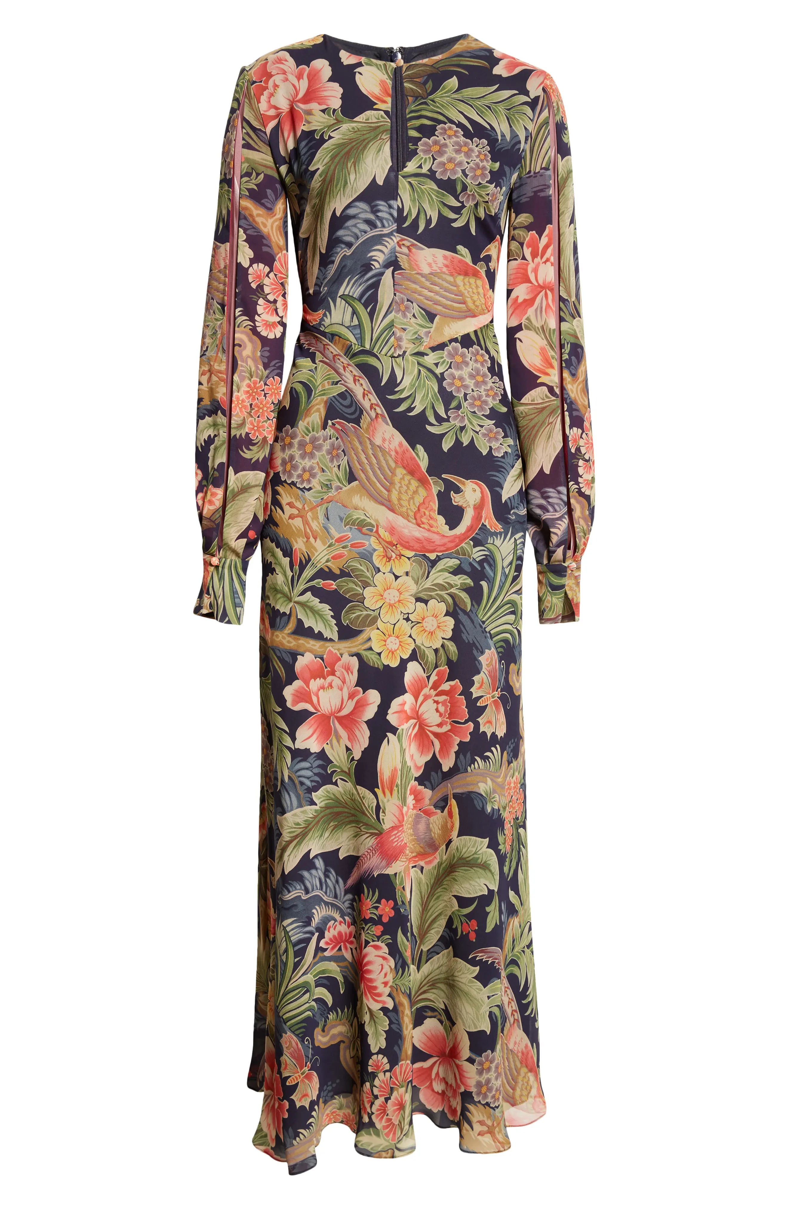 Etro Floral Long Sleeve Silk Maxi Dress | nordstrom | REVERSIBLE