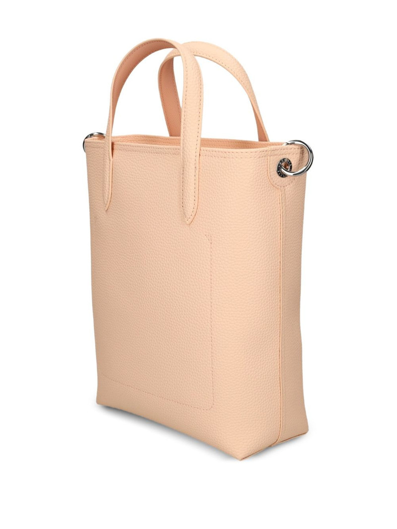 mini textured leather tote bag 3