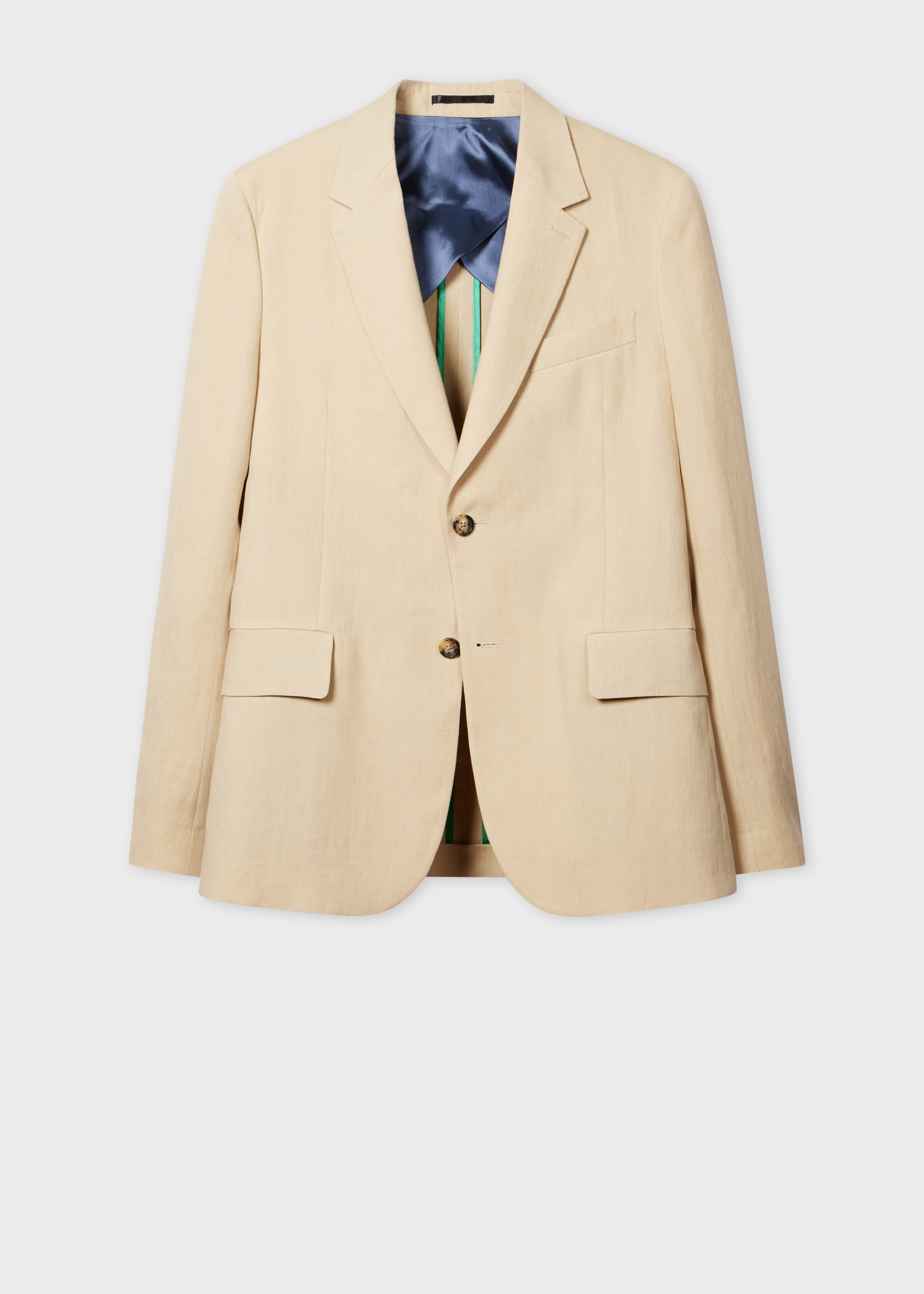 Light Tan Linen Buggy-Lined Blazer - 1