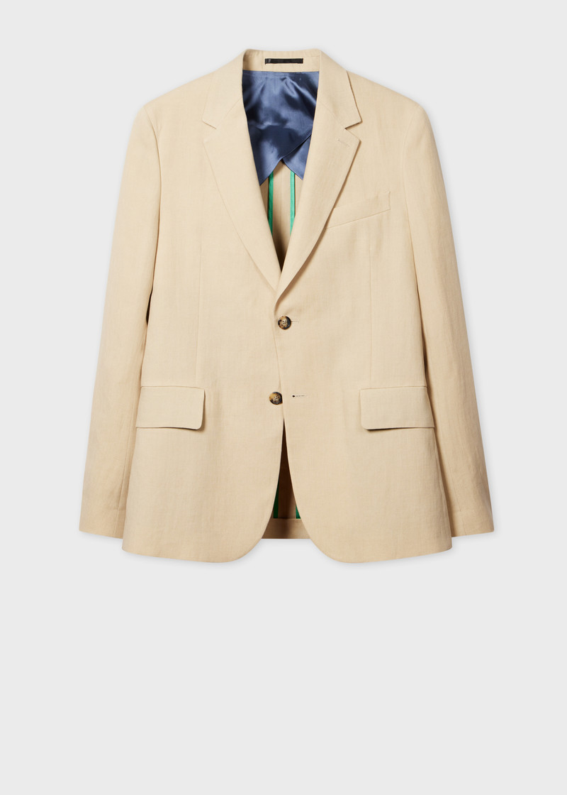 Light Tan Linen Buggy-Lined Blazer 1