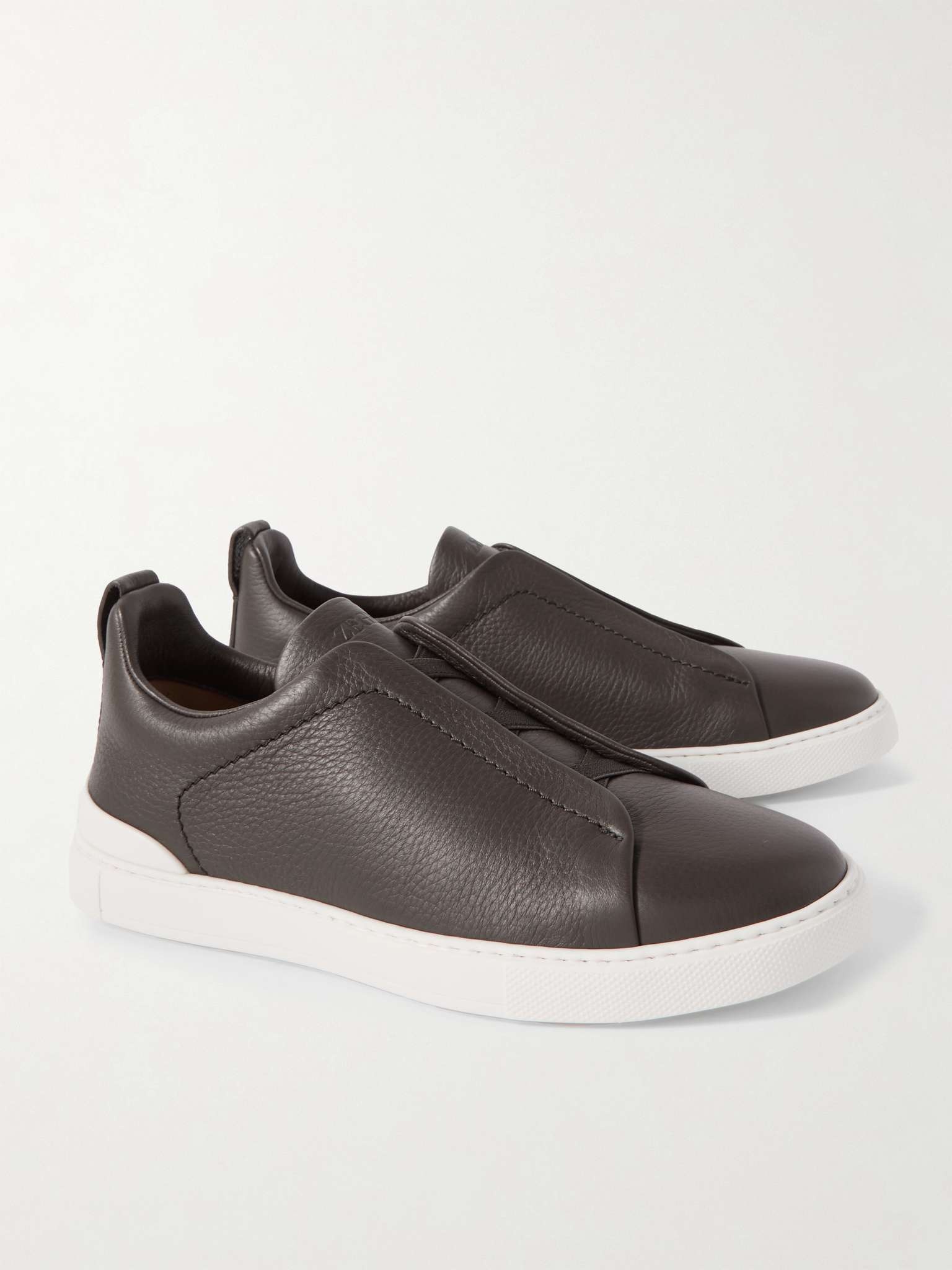 Triple Stitch Full-Grain Leather Sneakers - 4