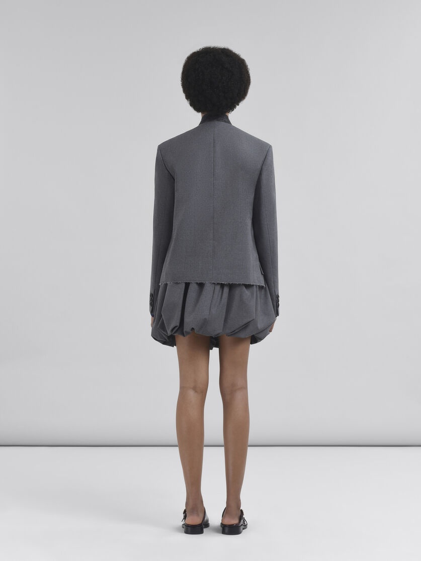 GREY JACKET WITH MANDARIN COLLAR AND MARNI SYMBOL - 3