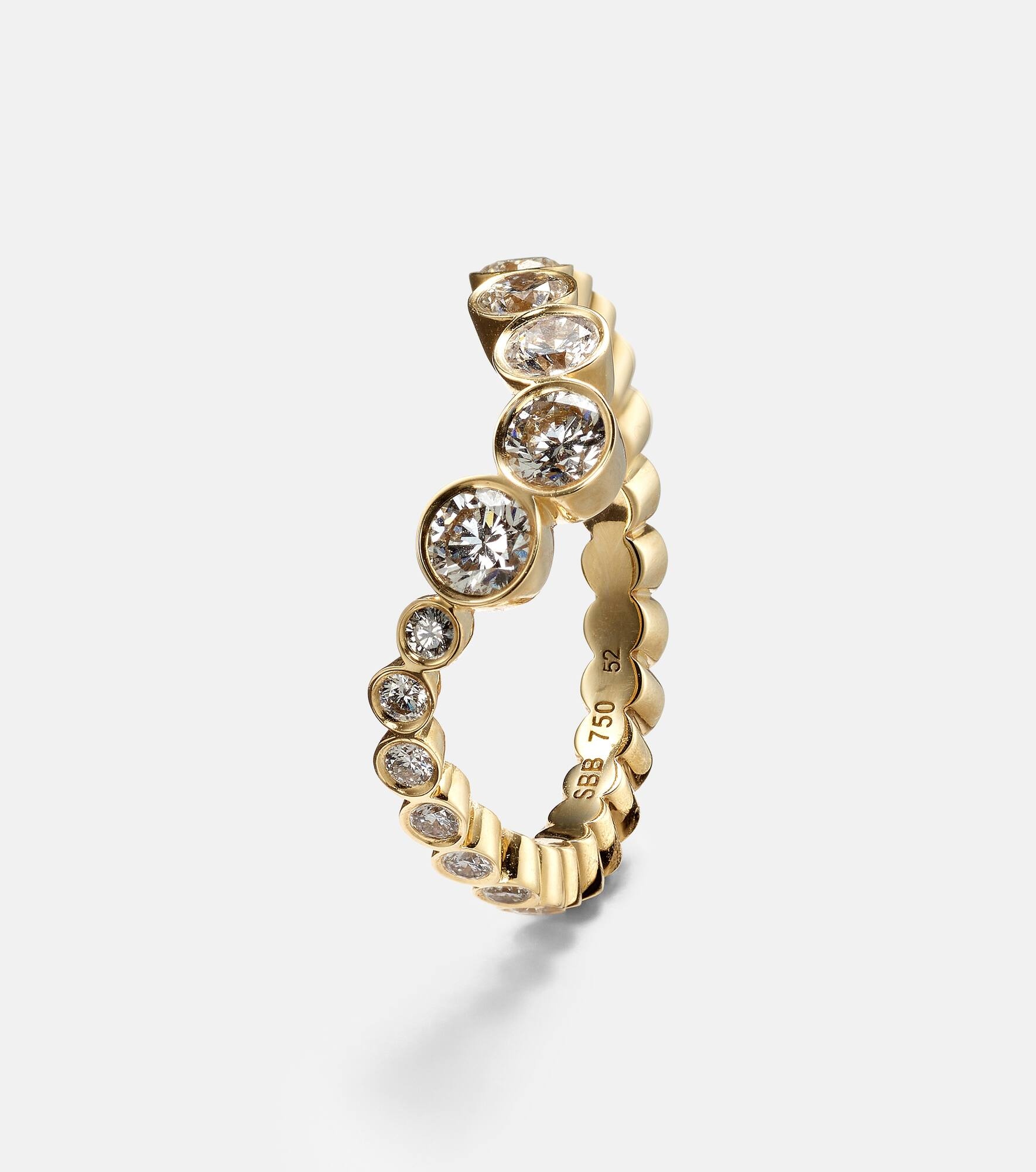 Ensemble Ocean 18kt gold ring with diamonds - 4