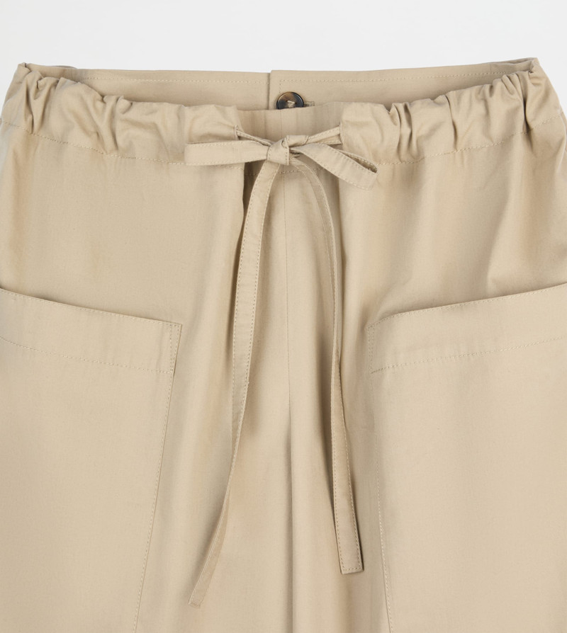 Tod's PANTS IN POPLIN WITH DRAWSTRING - BEIGE outlook