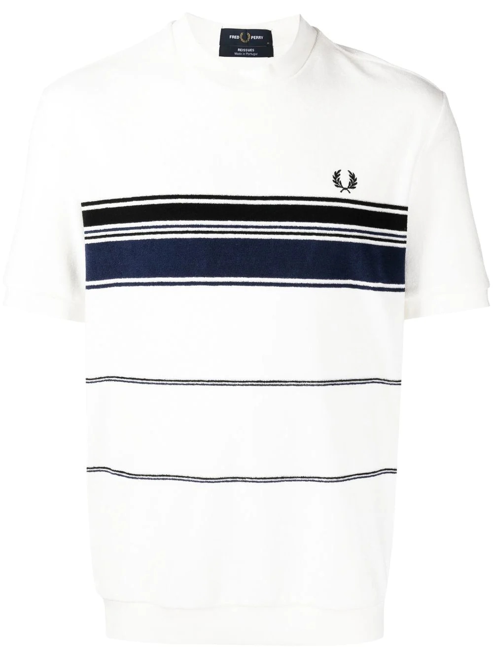 striped towelling T-shirt - 1