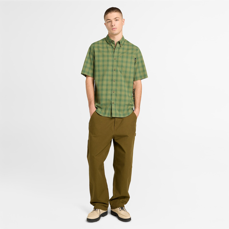 Men's Checkered Poplin Short-Sleeve Shirt 6