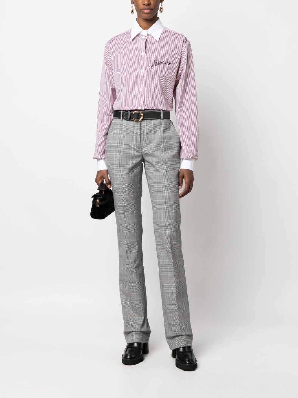 checked straight-leg trousers - 2