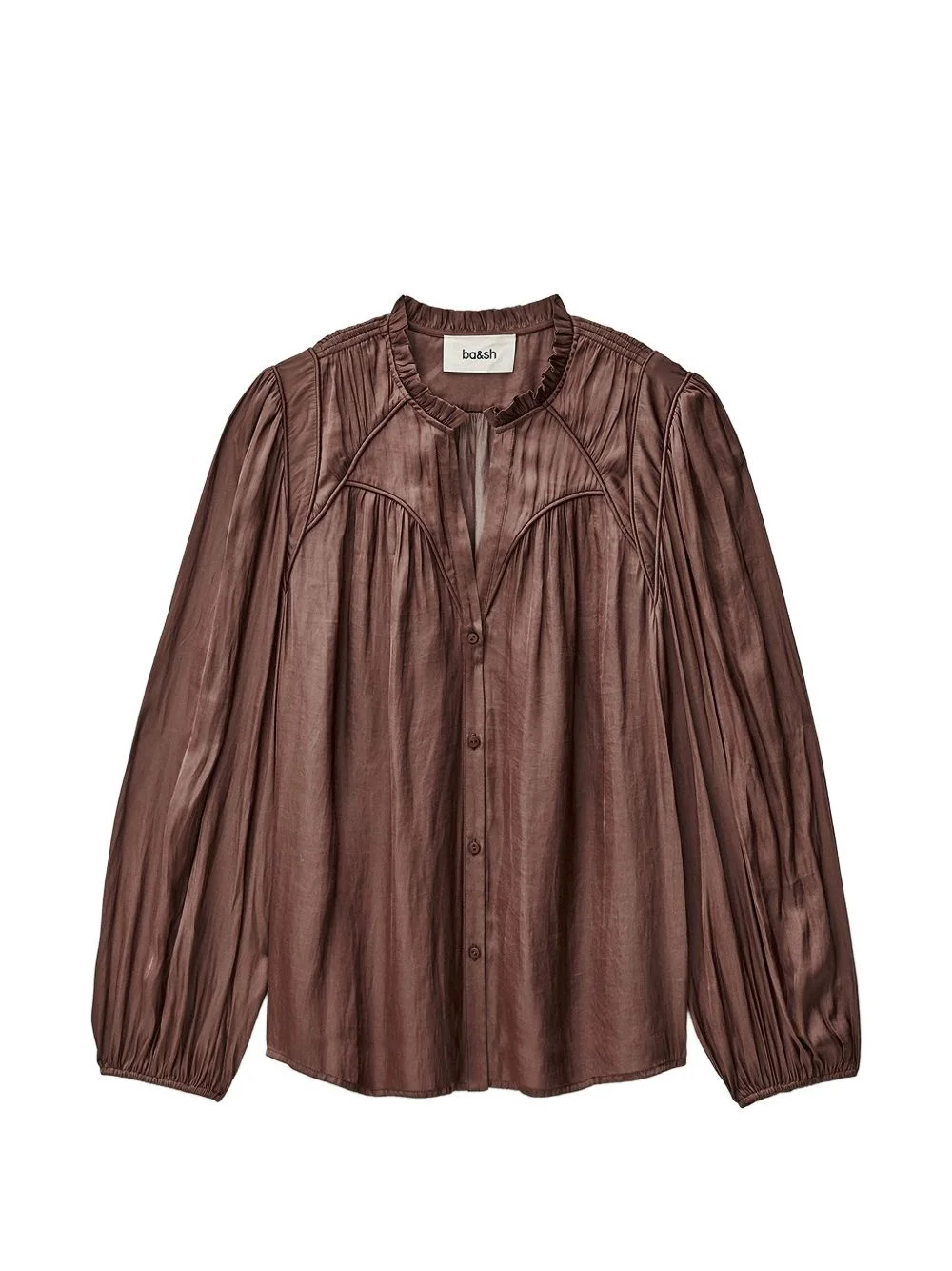ruffled-collar button shirt - 1