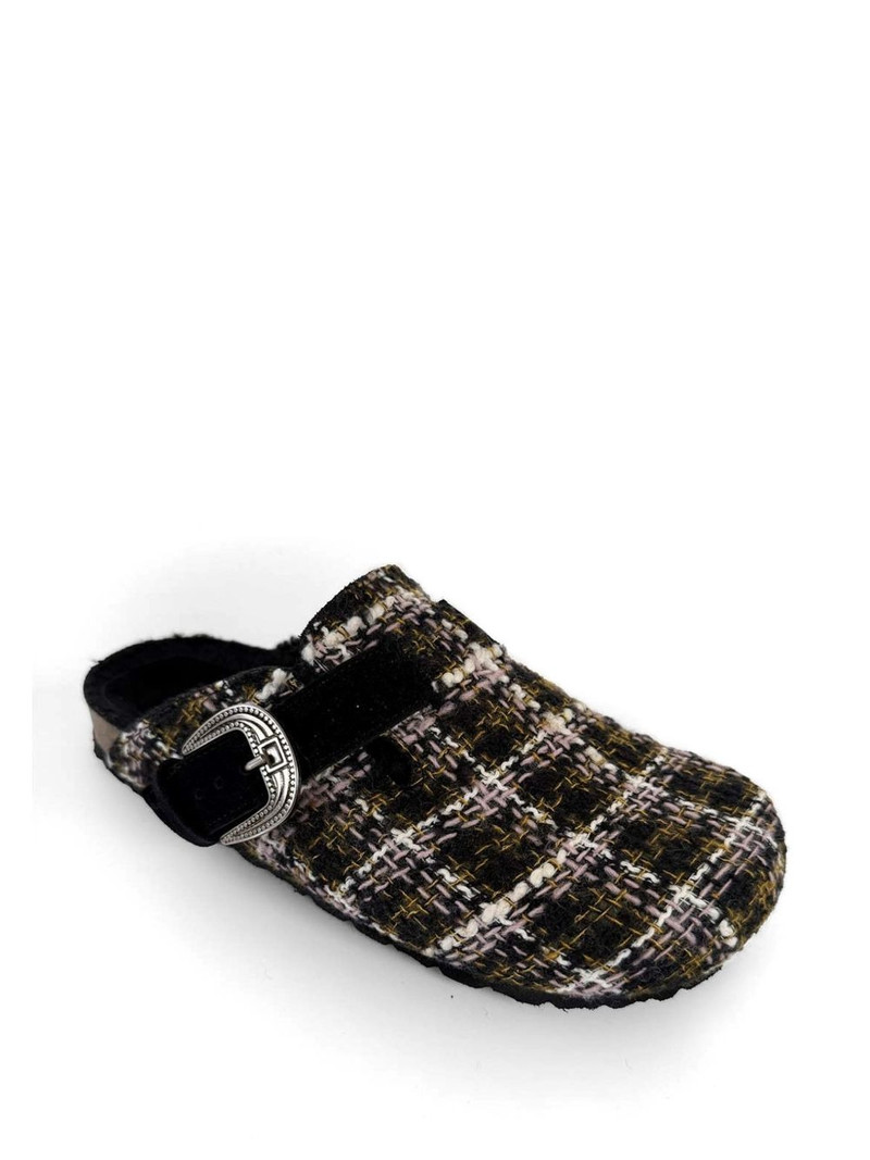 plaid buckle slippers 1