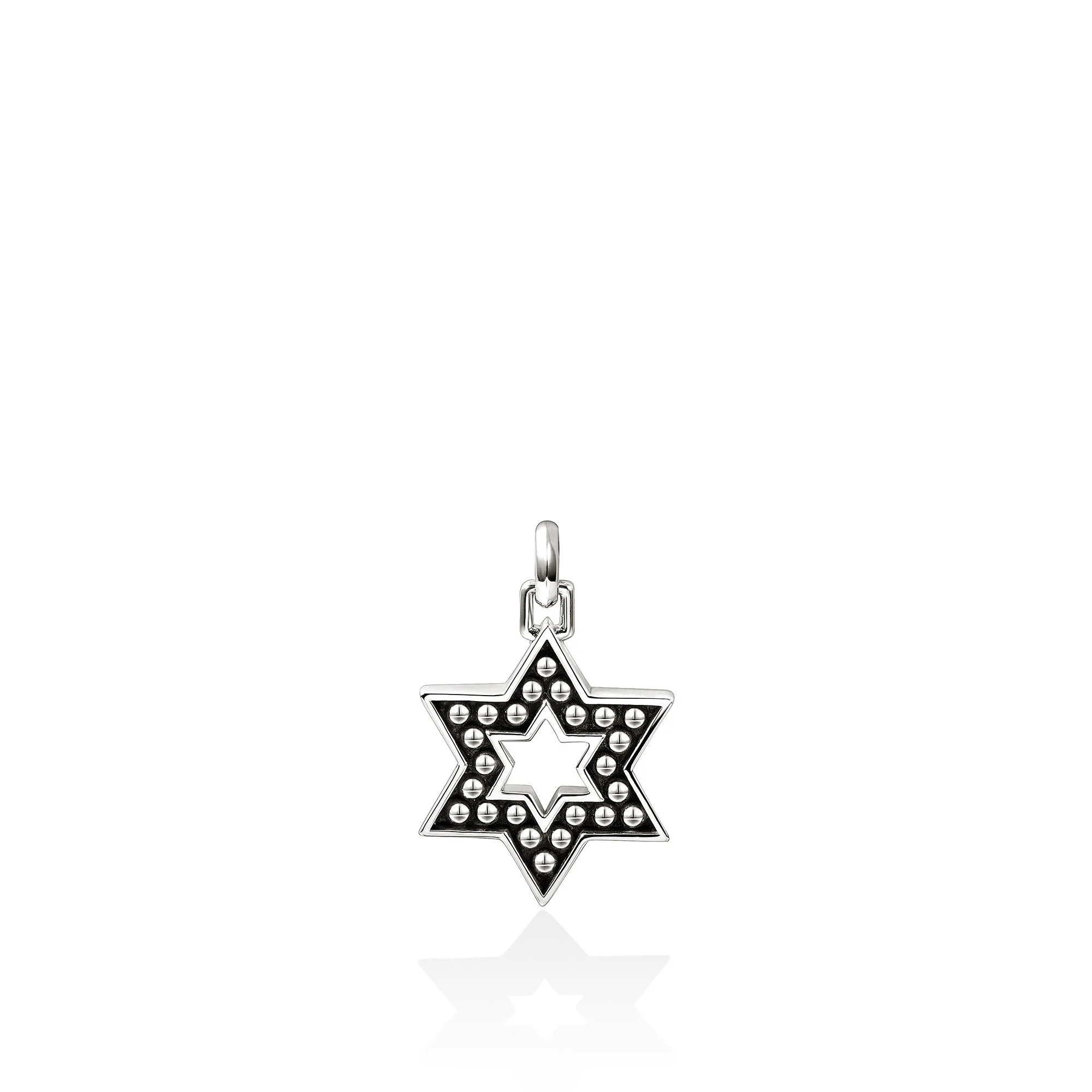 Nailhead Star of David Pendant, Sterling Silver - 1