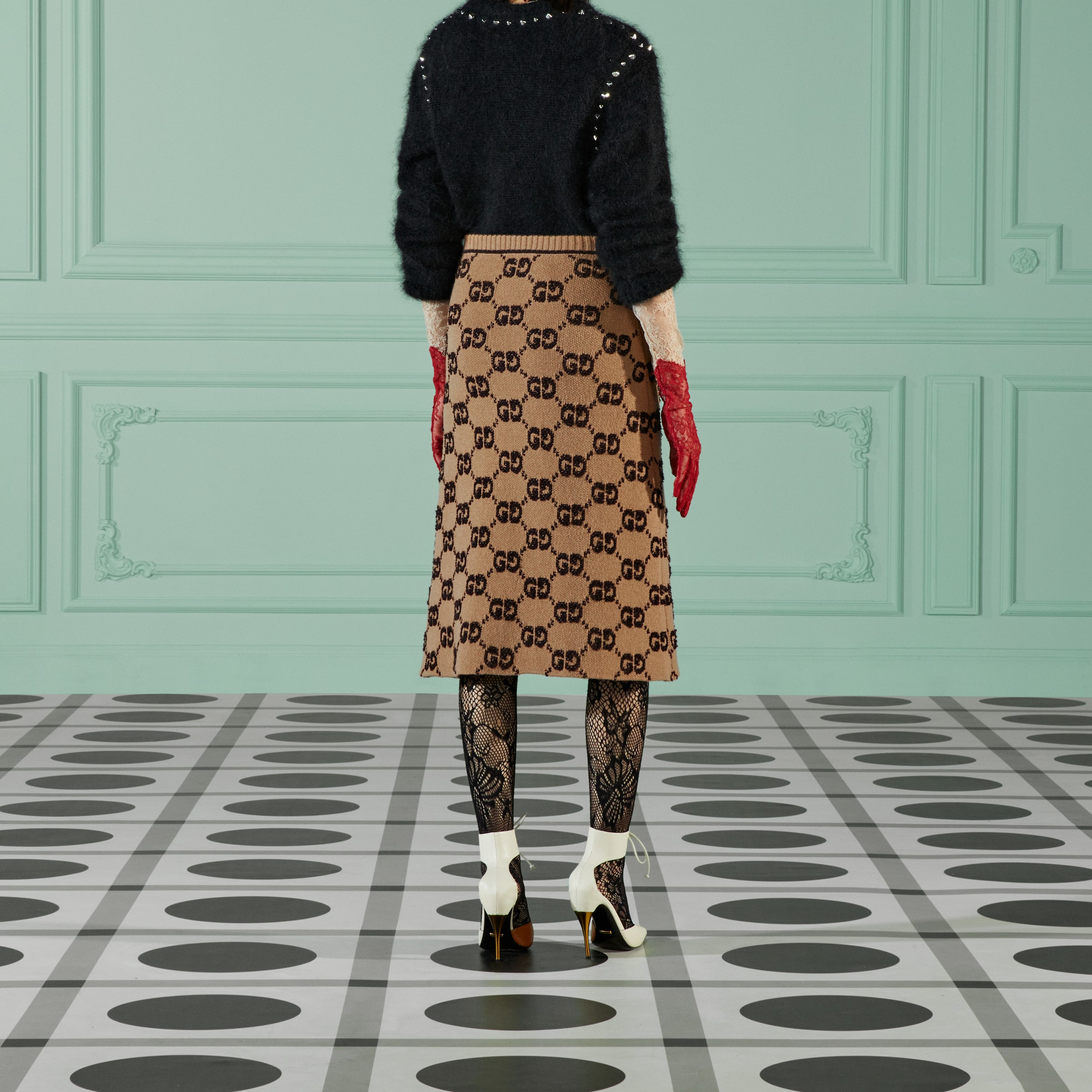 GG wool bouclé jacquard skirt - 8